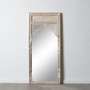 Bigbuy Spiegel Ankleidespiegel Weiß natürlich Glas Mango-Holz Holz MDF Vertikal 76 x