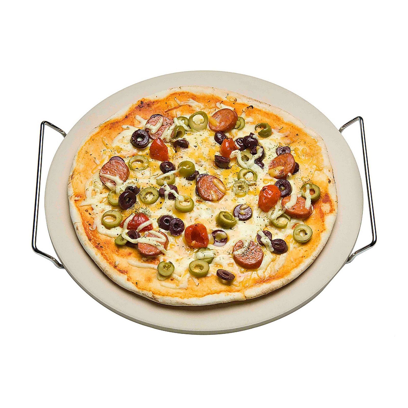 Neuetischkultur Pizzablech Pizzastein Rund 33 cm, Stein, (Stück, 1-St), Pizzablech Backstein
