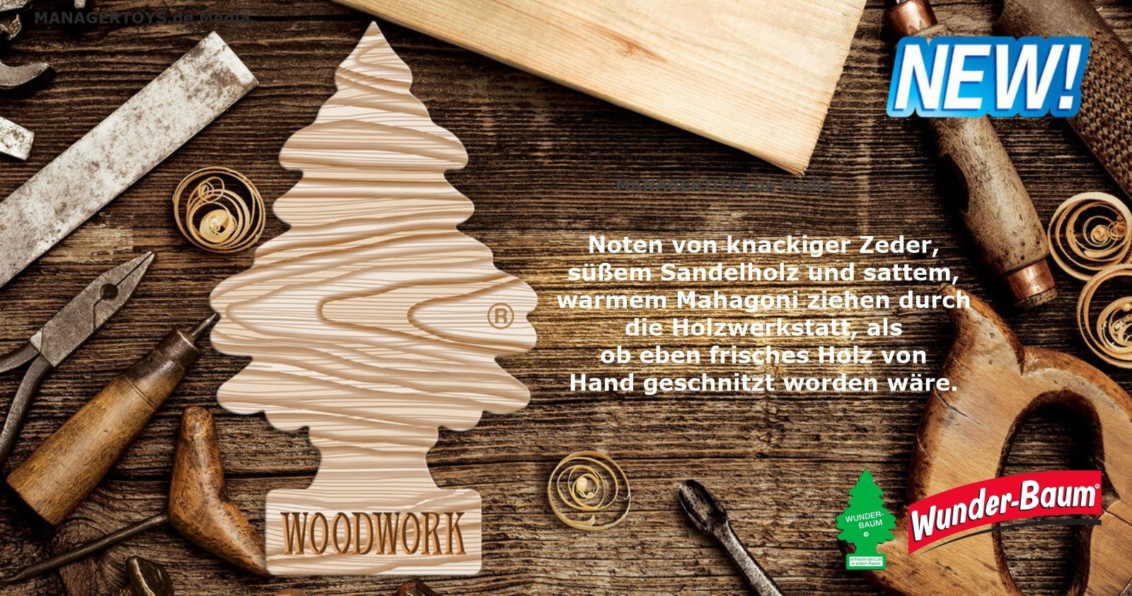 Wunder-Baum Dekohänger 3er Duftbäumchen Set 3 Woodwork Lufterfrischer Wunderbaum