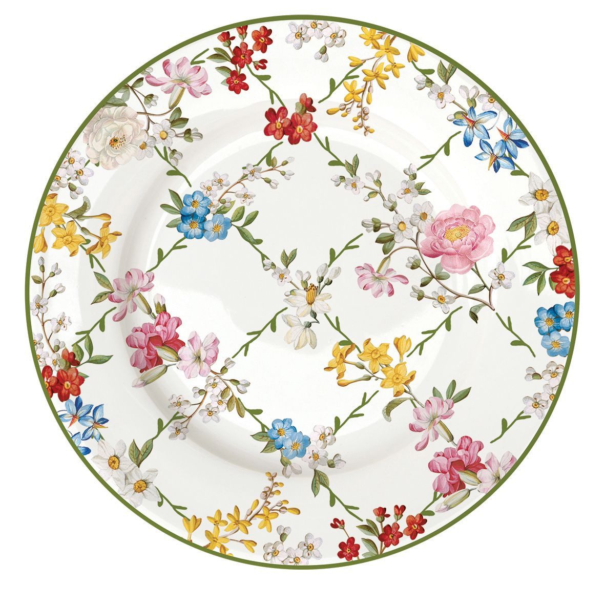 EasyLife Frühstücksteller Garden Dreams, Spülmaschinengeeignet, Mehrfarbig, Blumenranken, ⌀ 19cm, Mehrfarbig
