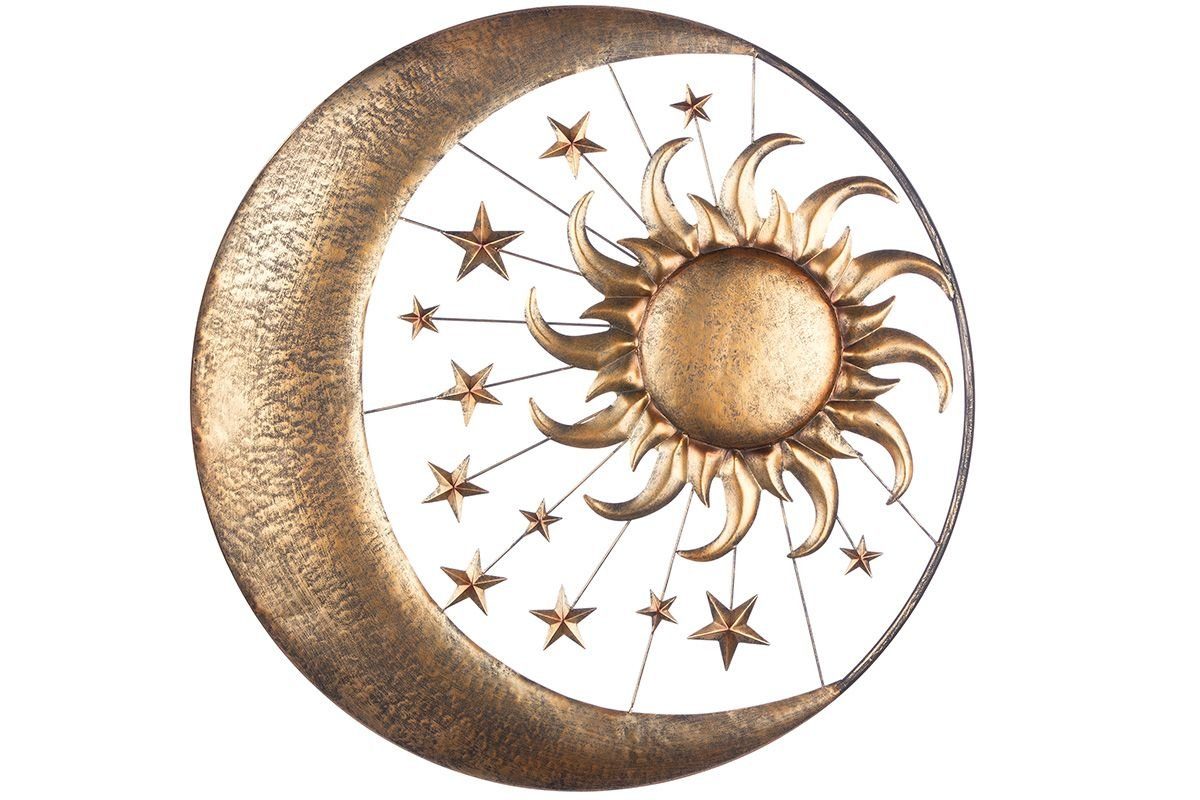 antik Sterne' Mond GILDE in bronzefarben Metall Dekoobjekt und 'Sonne, Wandrelief