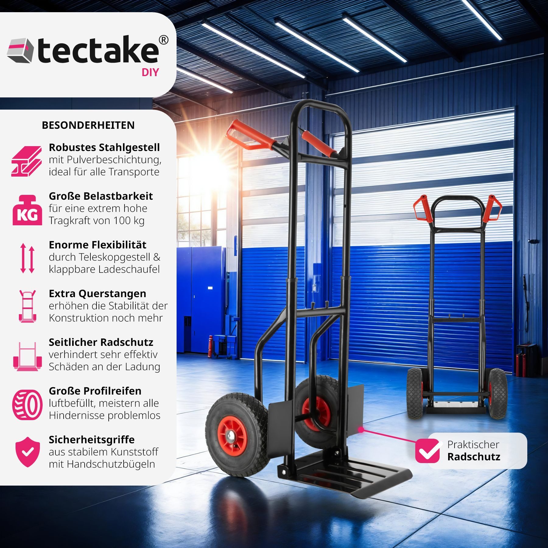 Thumbnail - tectake Sackkarre Transportkarre bis 100kg, mit Stahlrahmen