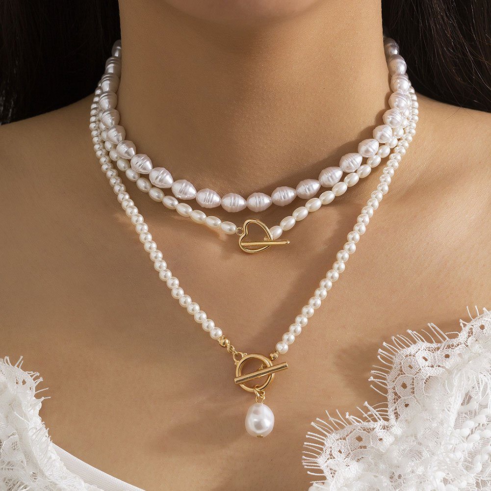 GLAMO Kette mit Anhänger Perlenkette,Halsbänder,für Damen,Geschenk für Mädchen