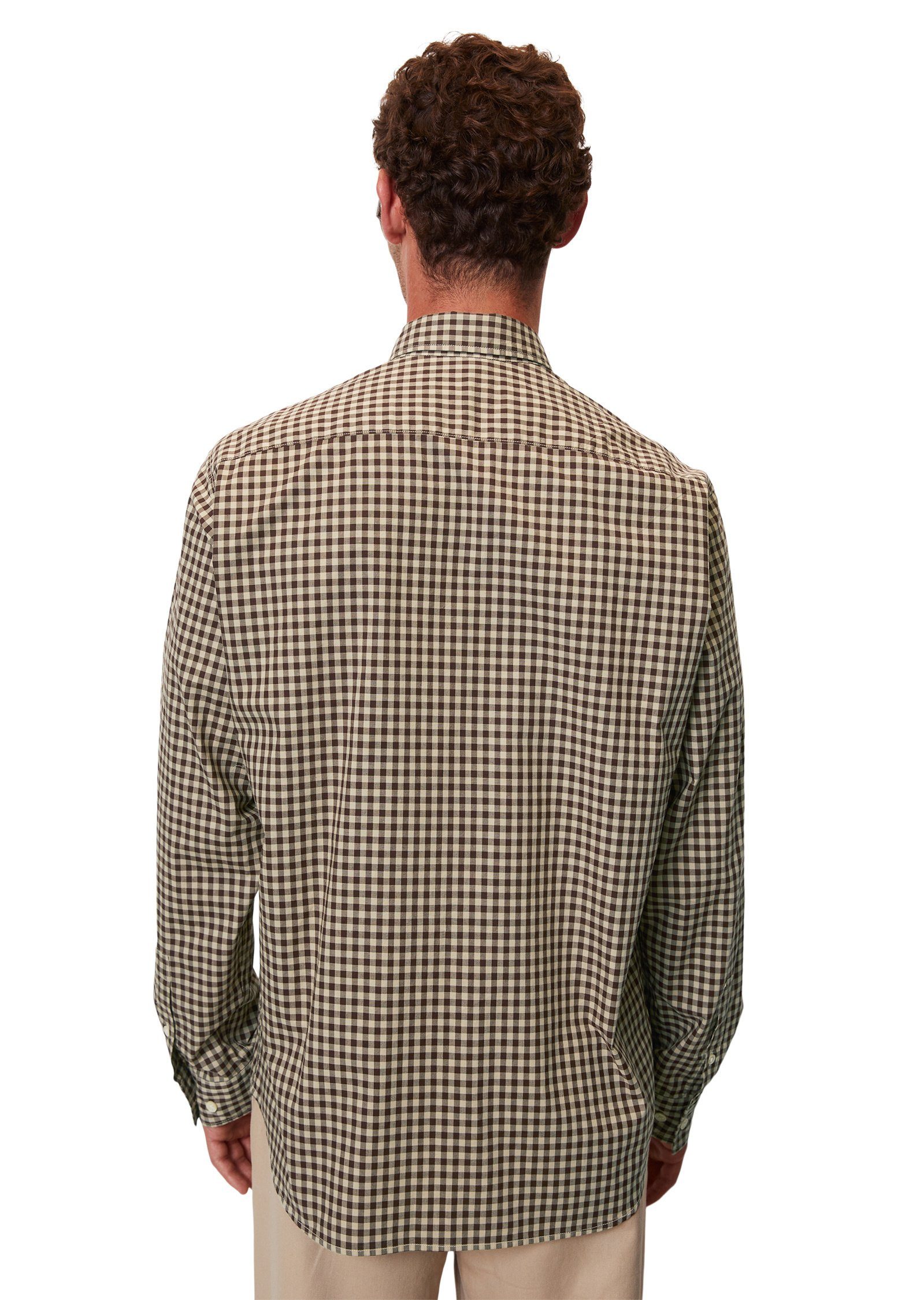 Marc reiner Bio-Baumwolle Langarmhemd dunkelbraun aus O'Polo
