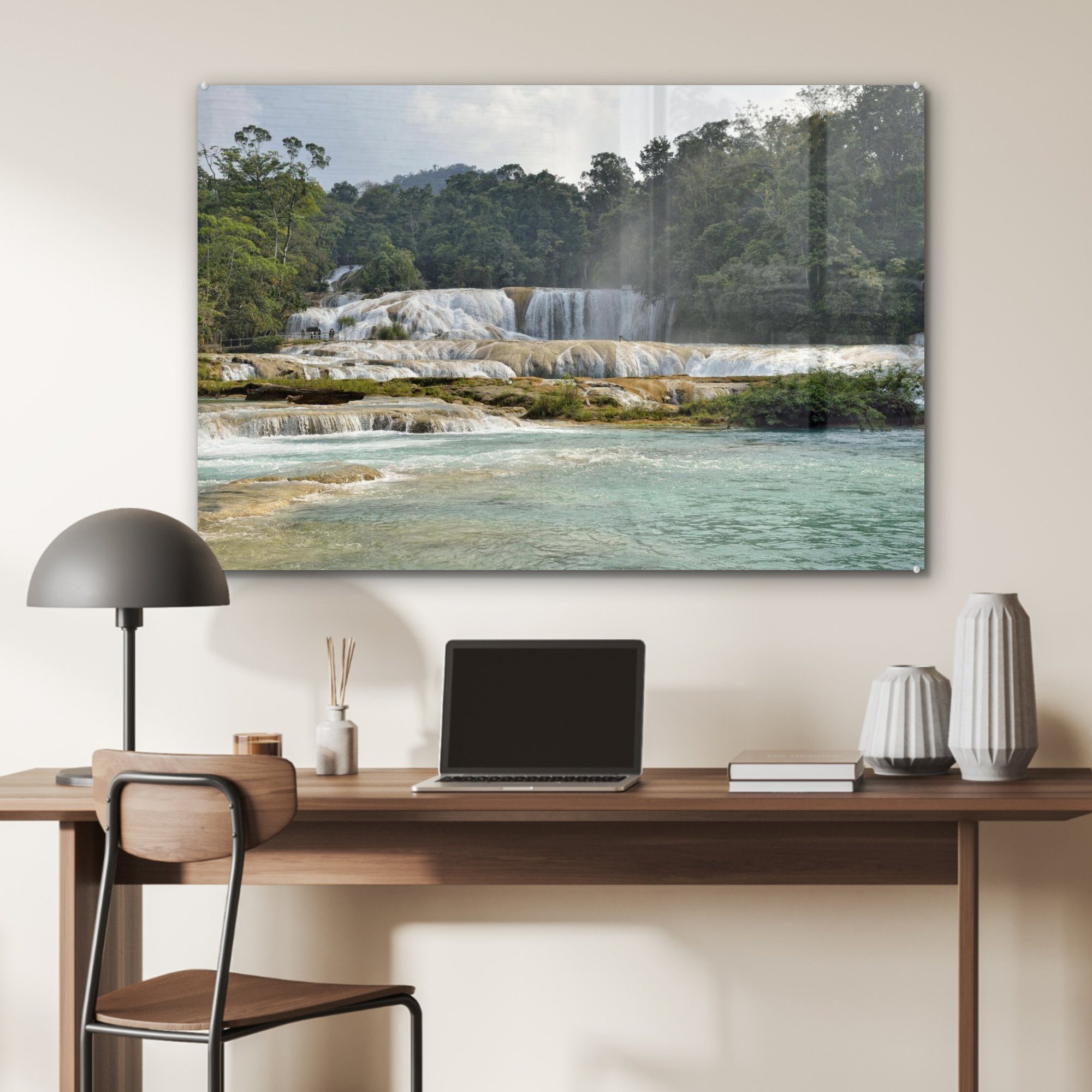 Wasserfalls MuchoWow Palenque des St), Wohnzimmer (1 Mexiko, Acrylglasbild Schlafzimmer & Vorderseite Acrylglasbilder