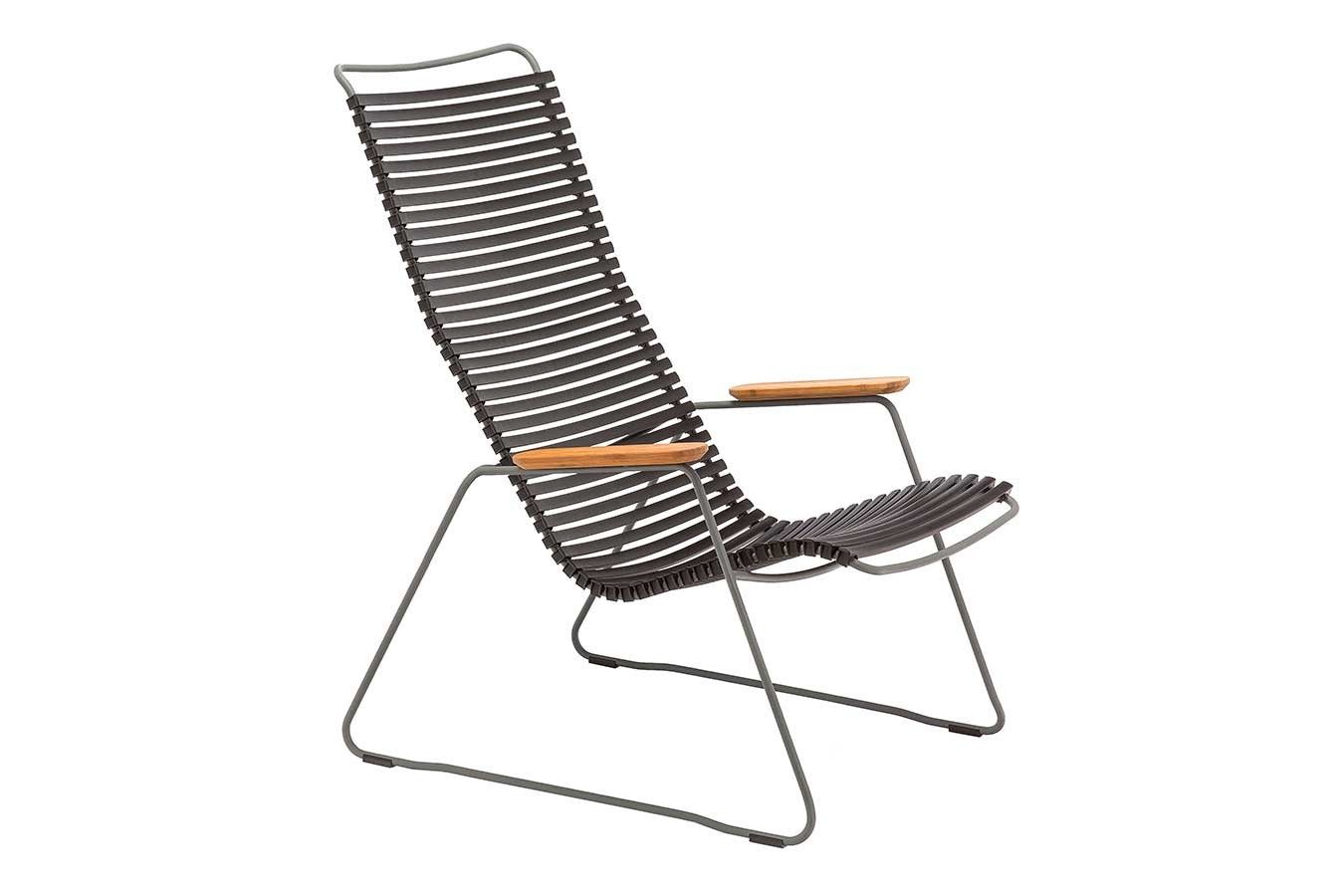daslagerhaus living Gartenstuhl Garten Loungesessel Click schwarz