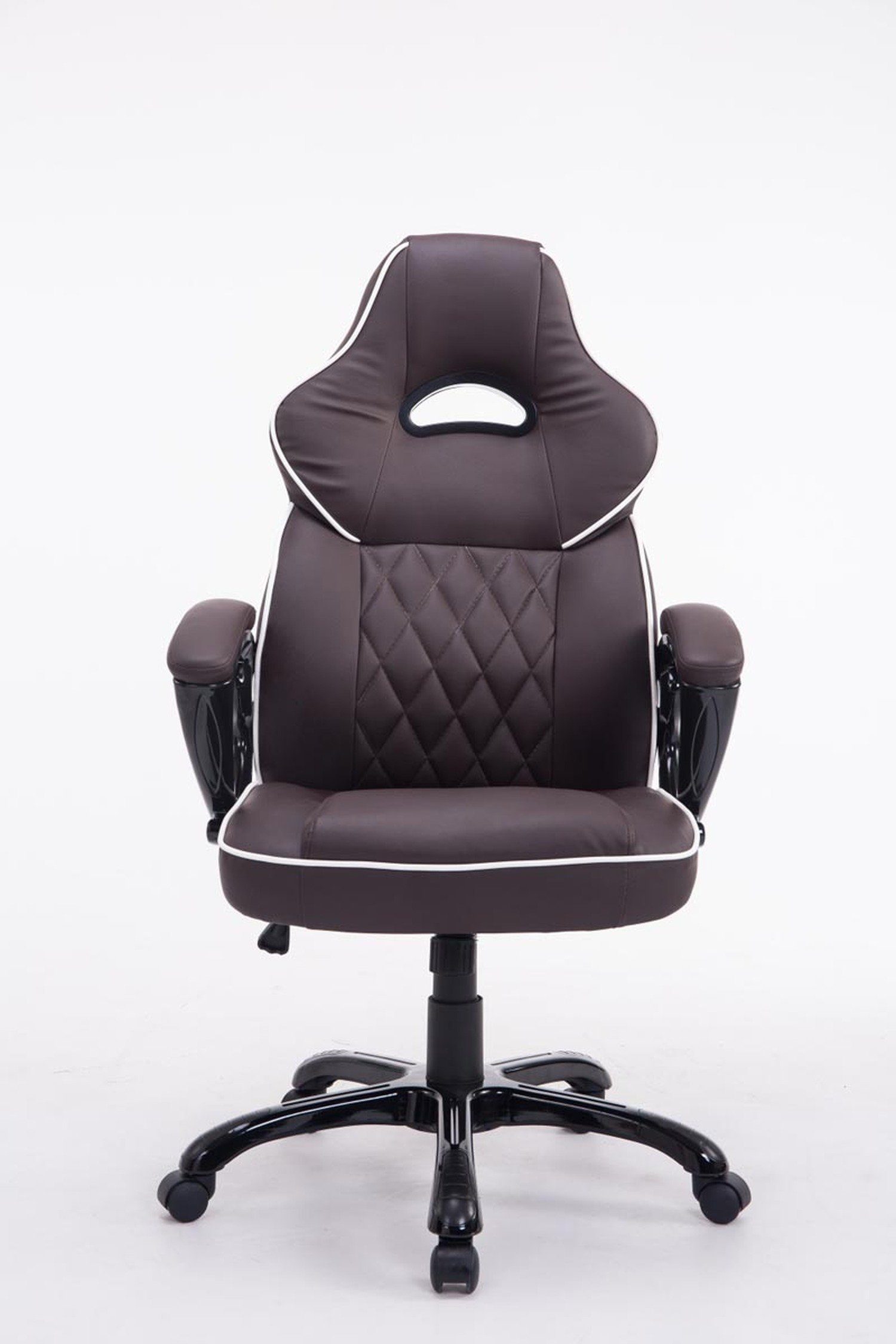 Sitzfläche: TPFLiving - Chefsessel, Gestell: Kunstleder bequemer Drehstuhl, mit Kunststoff geformter braun ergonomisch schwarz Rückenlehne XXL), Bürostuhl (Schreibtischstuhl, Bigo Bürostuhl