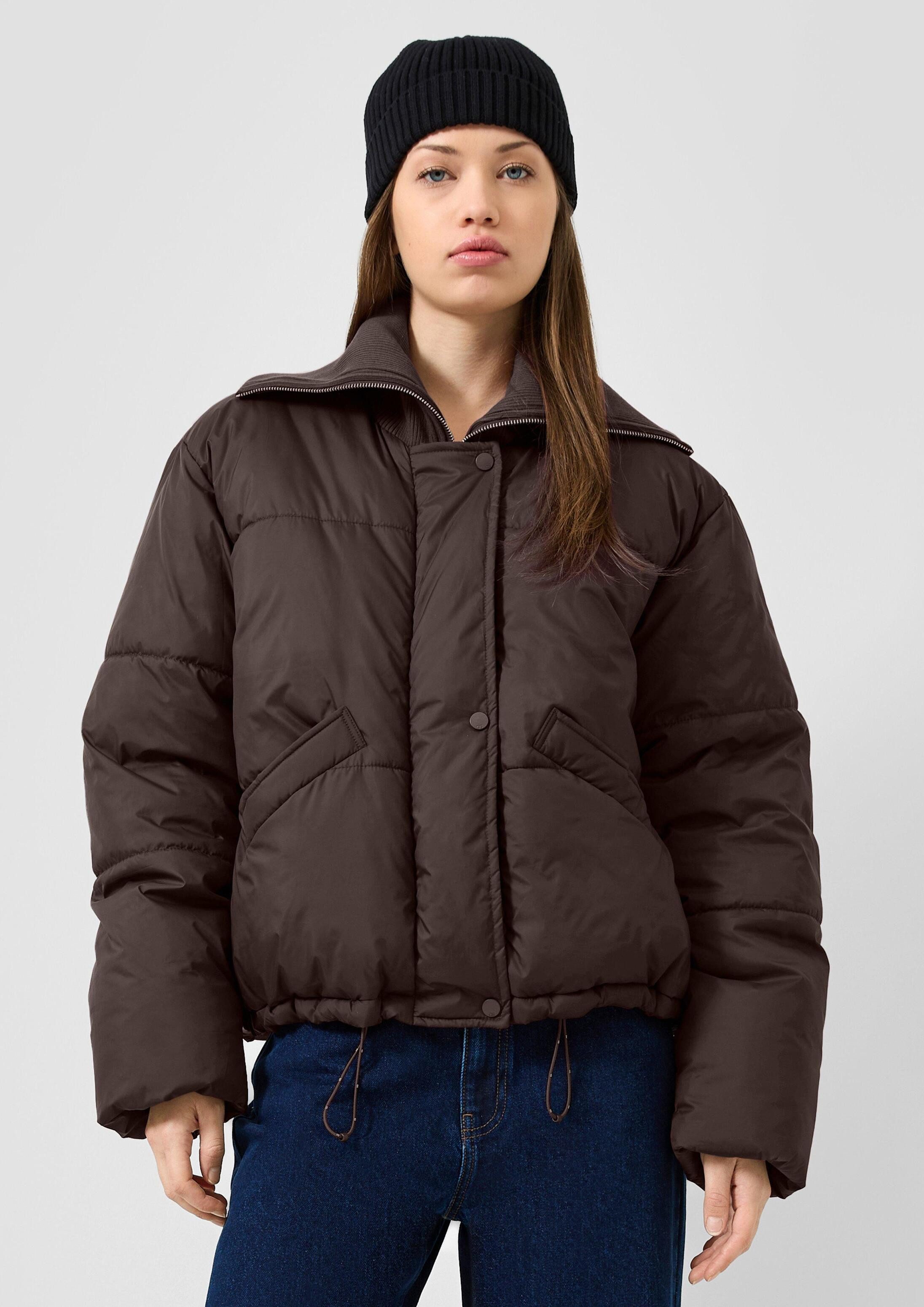 QS Winterjacke Outdoor-Jacke Lässige Pufferjacke mit Strickkragen