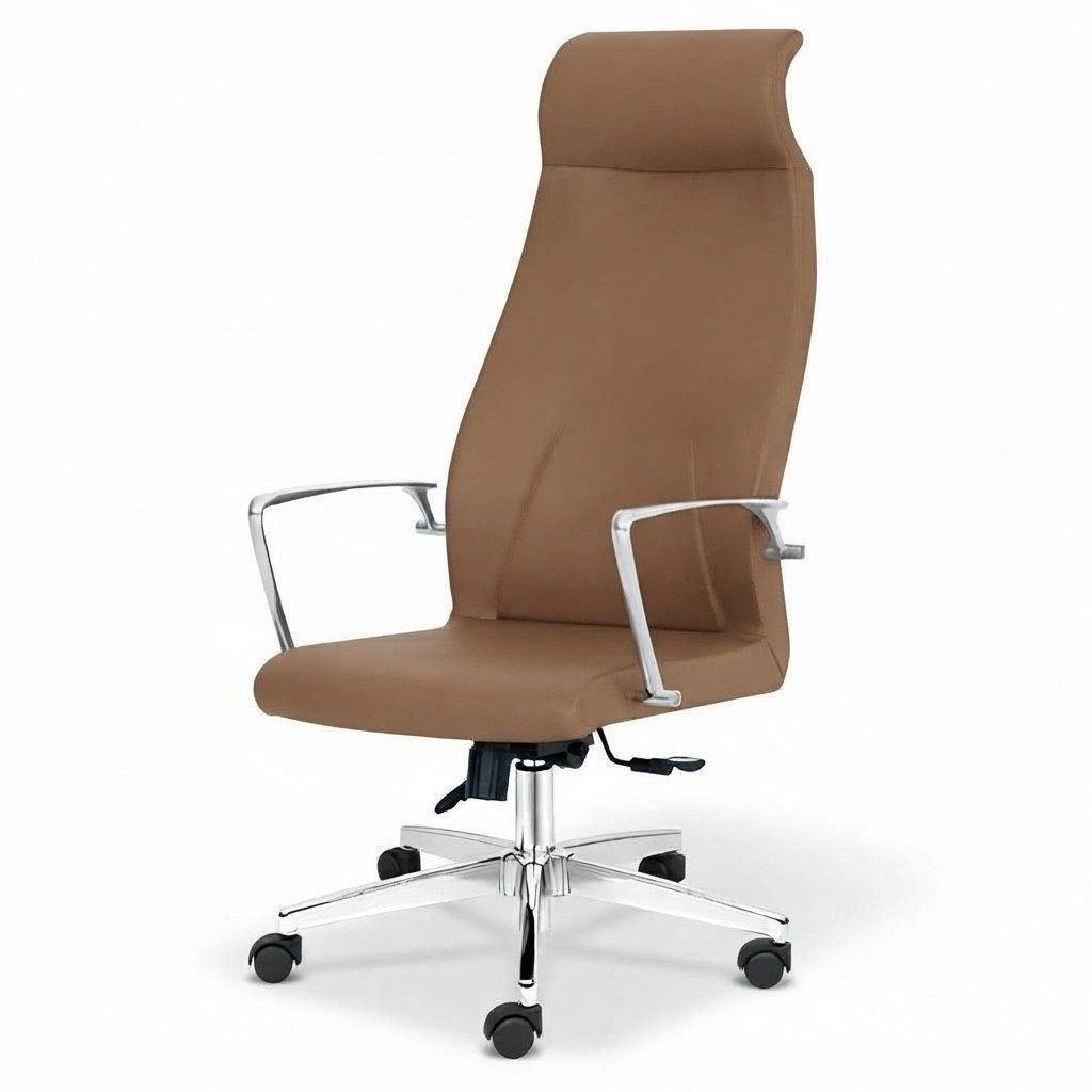 Xlmoebel Bürostuhl Eleganter schwarzer Kunstleder Drehstuhl mit ergonomischem Design (1 St), Hergestellt in Europa