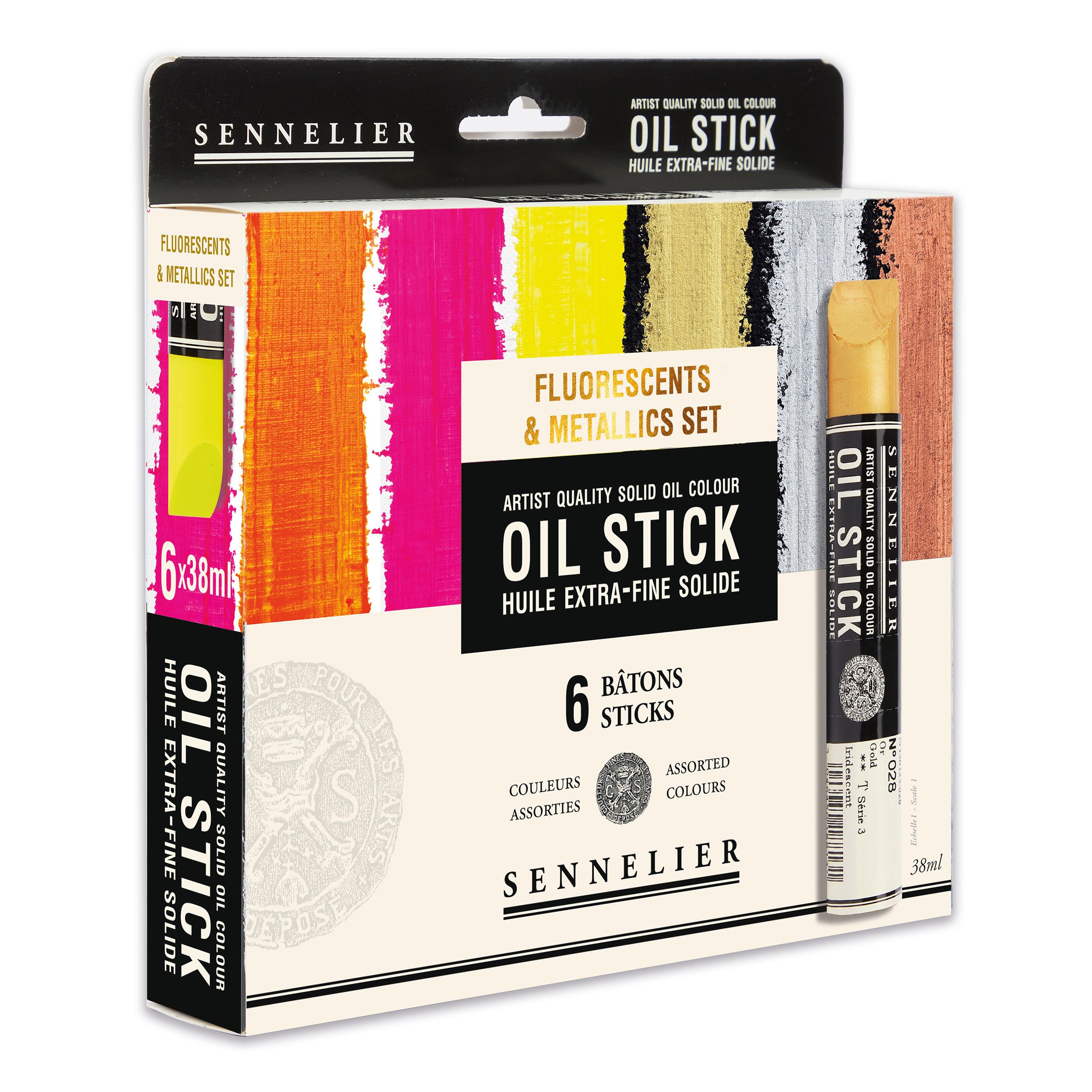 SENNELIER Ölfarbe Fluoreszierende & Metallicfarben Set mit 6 Oil Sticks - N130123.01