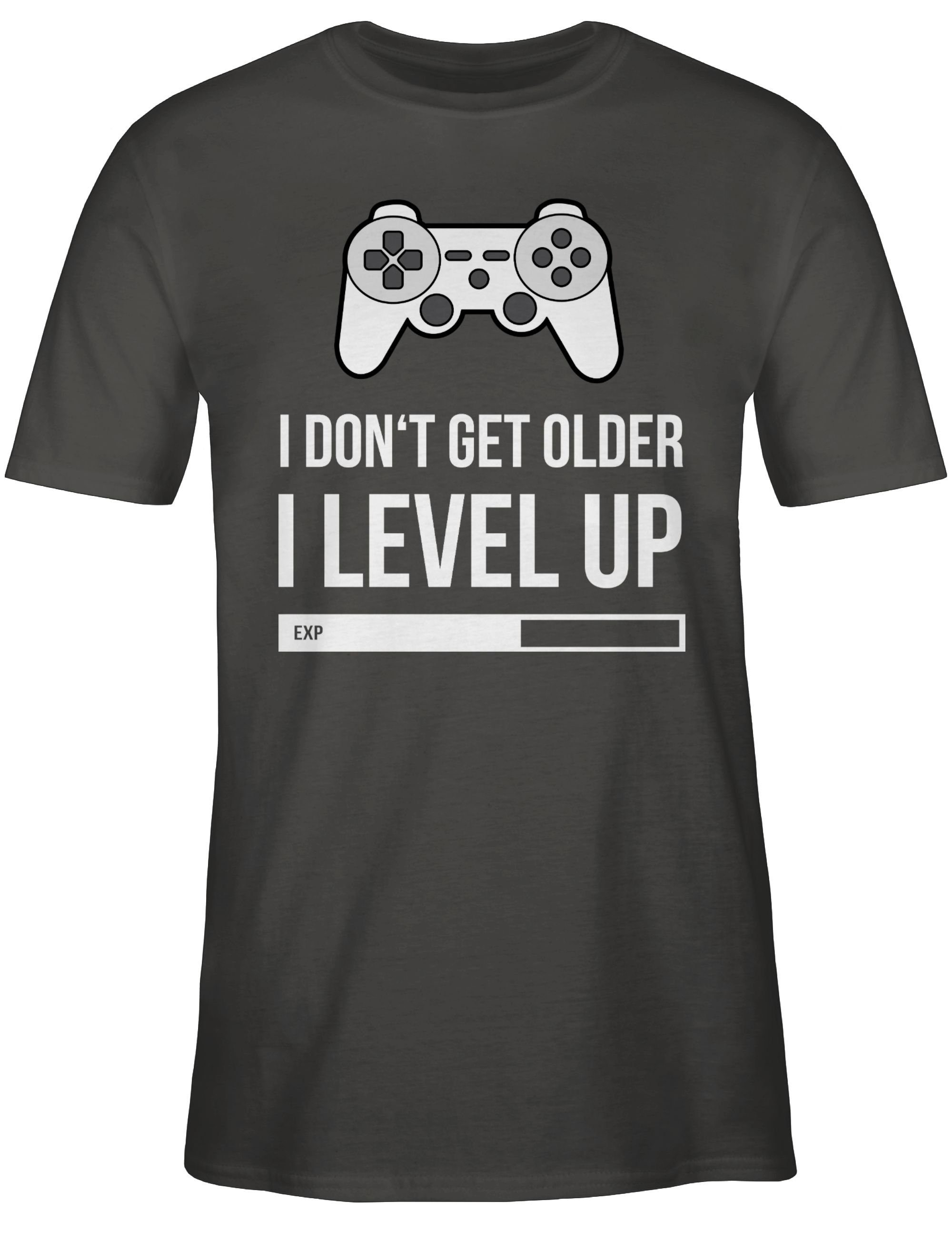 Shirtracer T-Shirt Geburtstag Geschenk Dunkelgrau 03 don't I older get Level I up