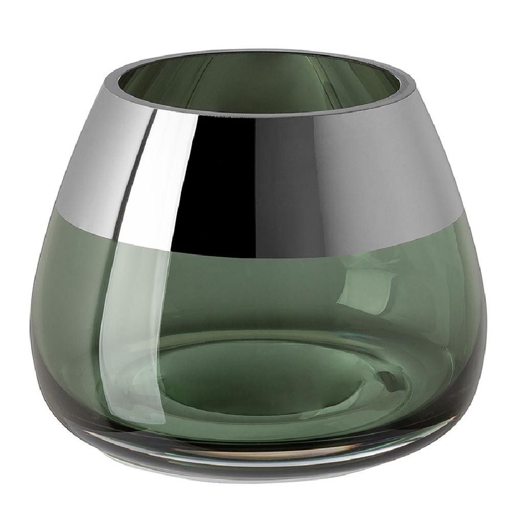 Fink Kerzenhalter Windlicht Bella Grün mit Platinrand (11cm) – Bild 2 von 5
