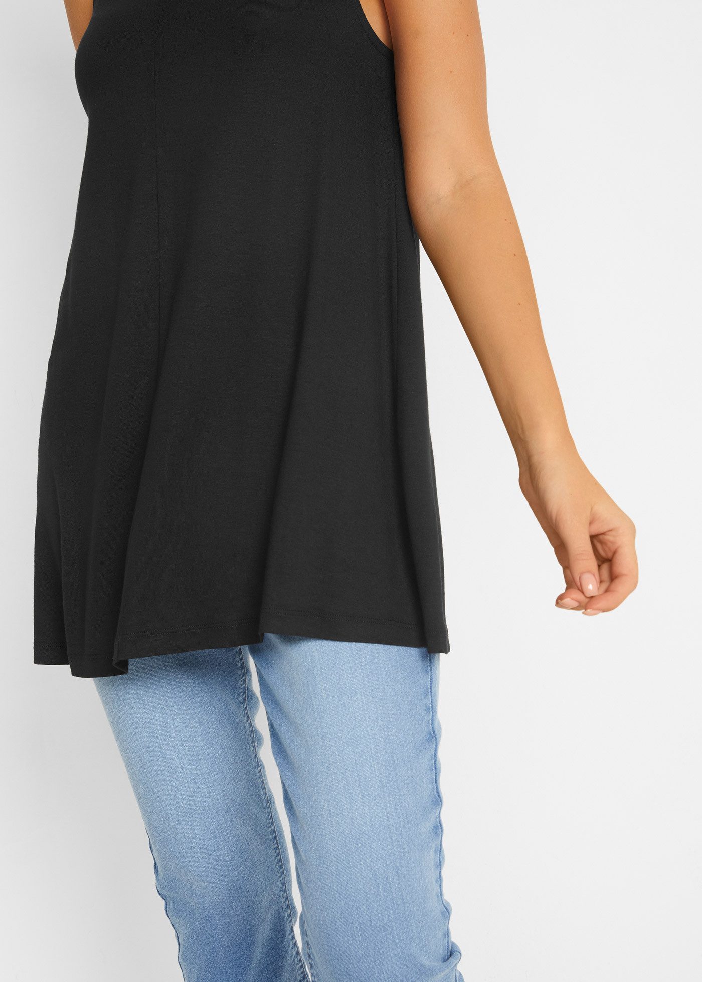 bonprix Longtop A-Linie, V-Ausschnitt, aus Viskose und Elasthan