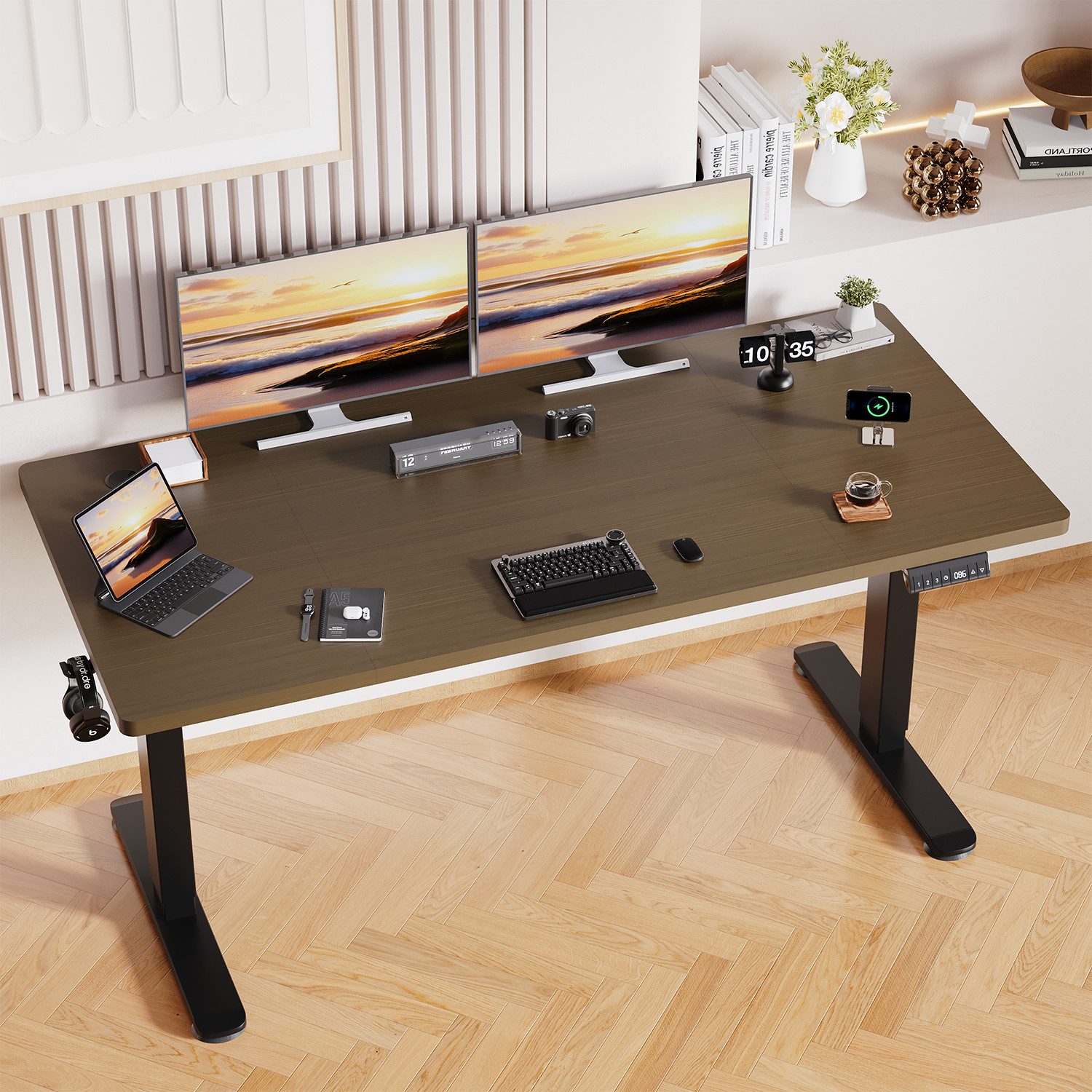 HOMALL Schreibtisch Höhenverstellbarer Elektrisch Schreibtisch, Vierteilige günstig online kaufen