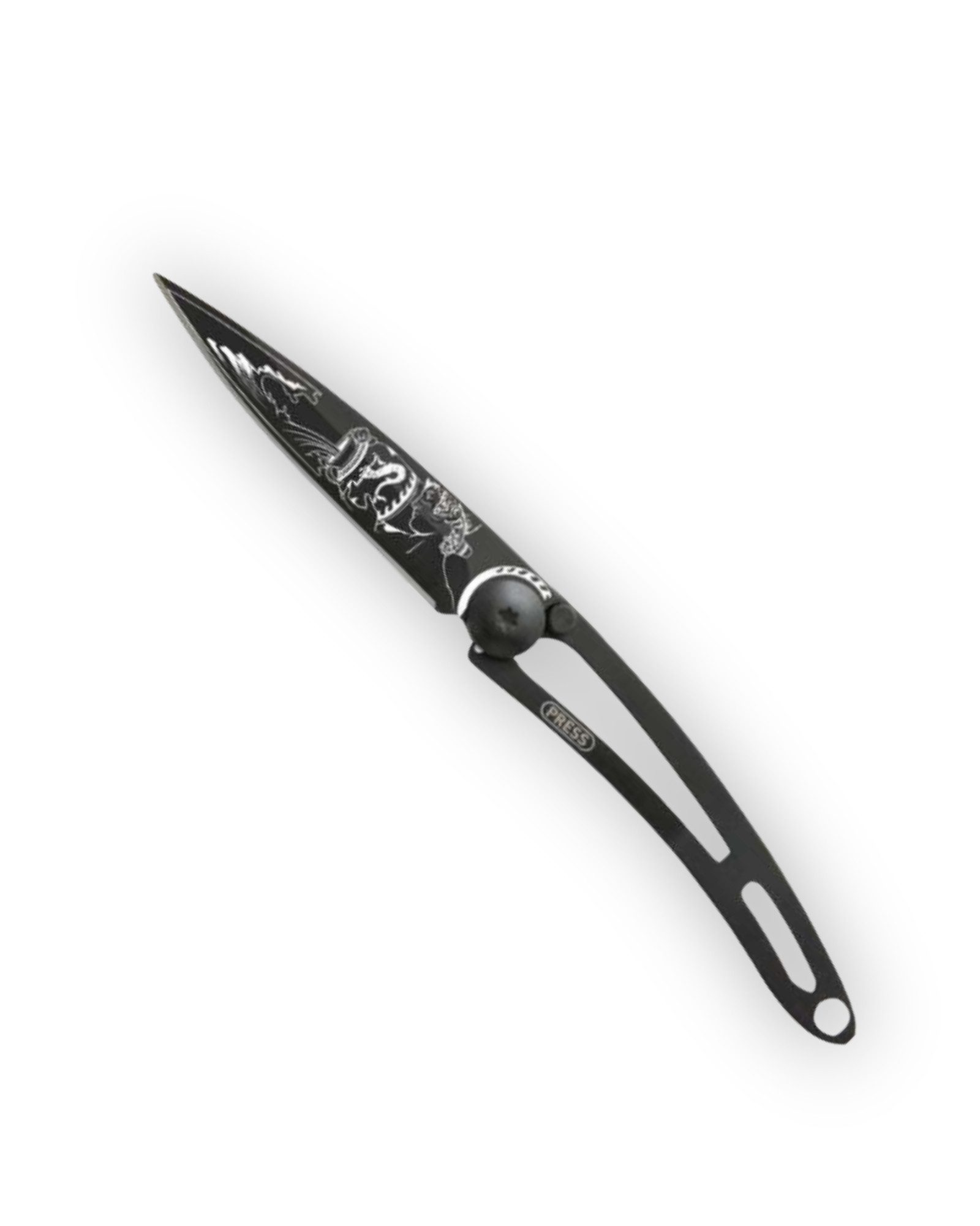 Deejo Taschenmesser - 15g - Klappmesser Metall - Schwarzes Klappmesser - graviert