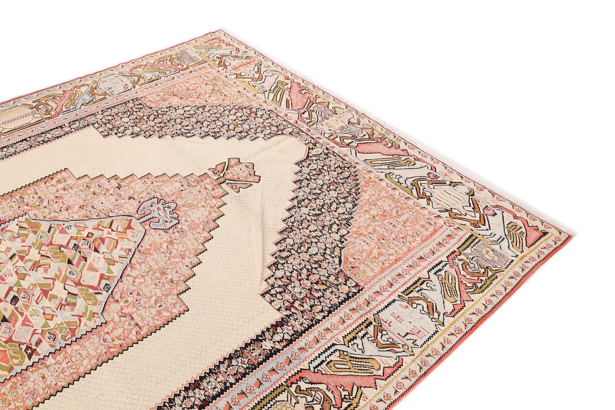 CABBEL Orientteppich Kelim Senneh Teppich 240x347 cm handgewebt Wolle Persien Unikat, rechteckig, Höhe: 4 mm, Unikat; handgewebt; beidseitig nutzbar