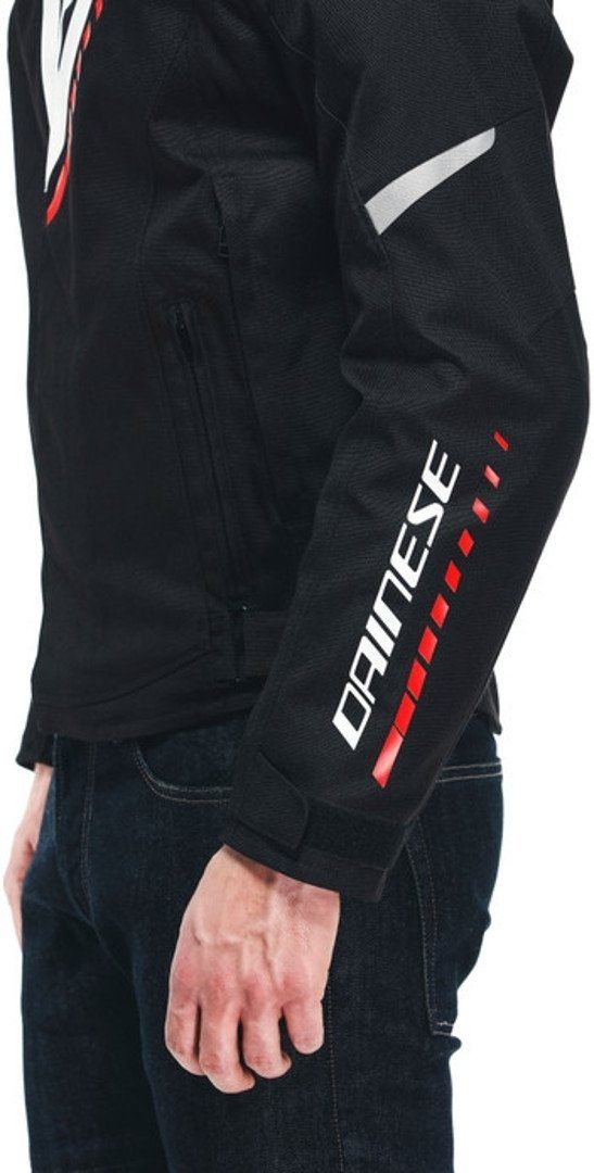 Dainese Motorradjacke Veloce D-Dry Textiljacke Motorrad Black/White/Red