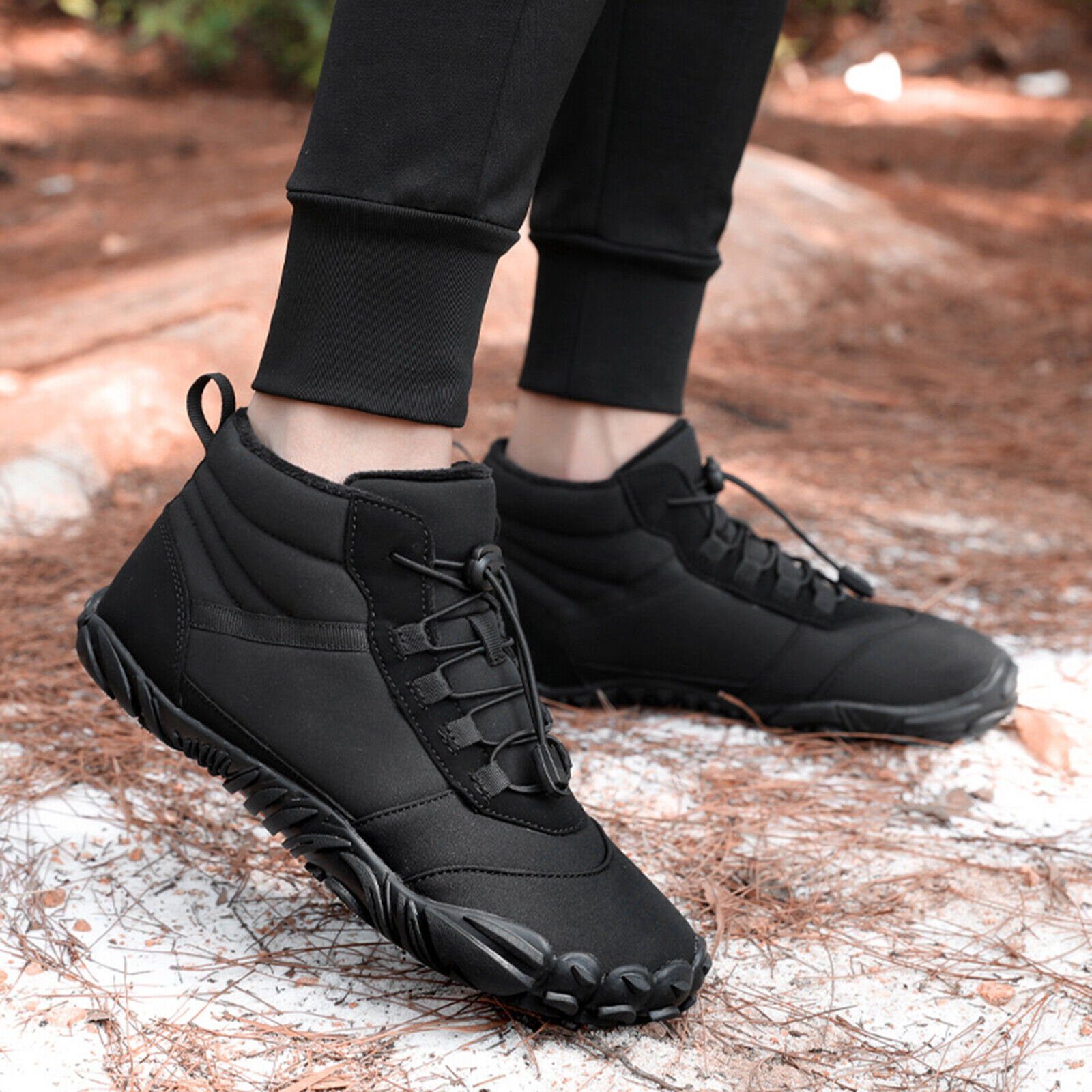 Home & Joy Barfußschuh (warm & weich gefüttert, atmungsaktiv, wasserabweisend, rutschfest, bequem) Damen & Herren Winter-Stiefel Wander-Schuhe Sport Boots Fleec – Bild 3 von 5