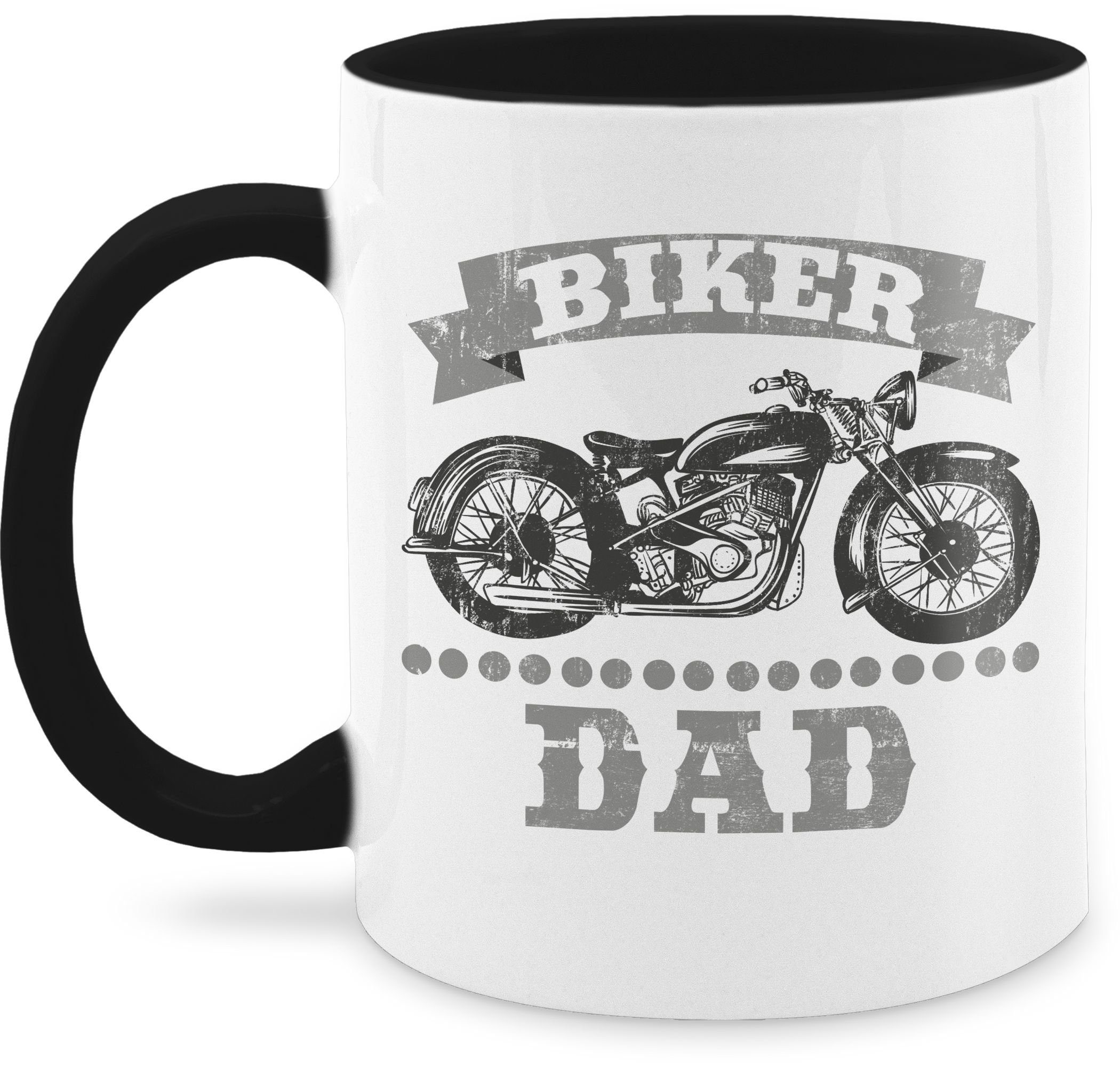 Shirtracer Tasse Biker Dad Papa Motorrad Motorradfan Chopper, Keramik,  Geschenk Vatertag Kaffeetasse