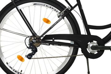 MILORD BIKES Cityrad Milord City Fahrrad Korb Damenfahrrad, 28/26 Zoll, Schwarz, 7-Gang, 7 Gang, Kettenschaltung