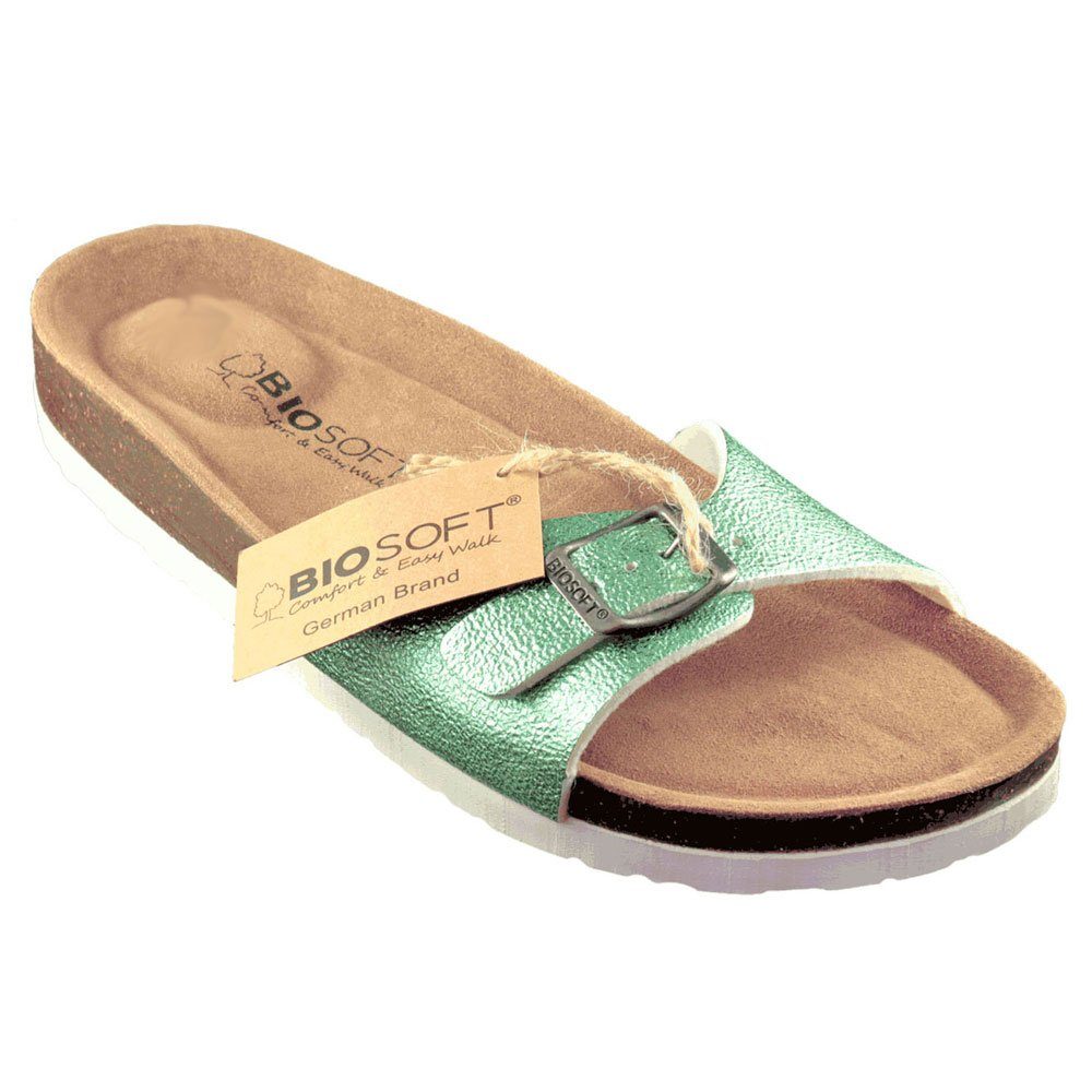 Damen Mila, Sandalen Biosoft Sandale Biosoft Damen Sommer Schuhe Comfort Sandal Easy & Walk Silber Sommer Flache