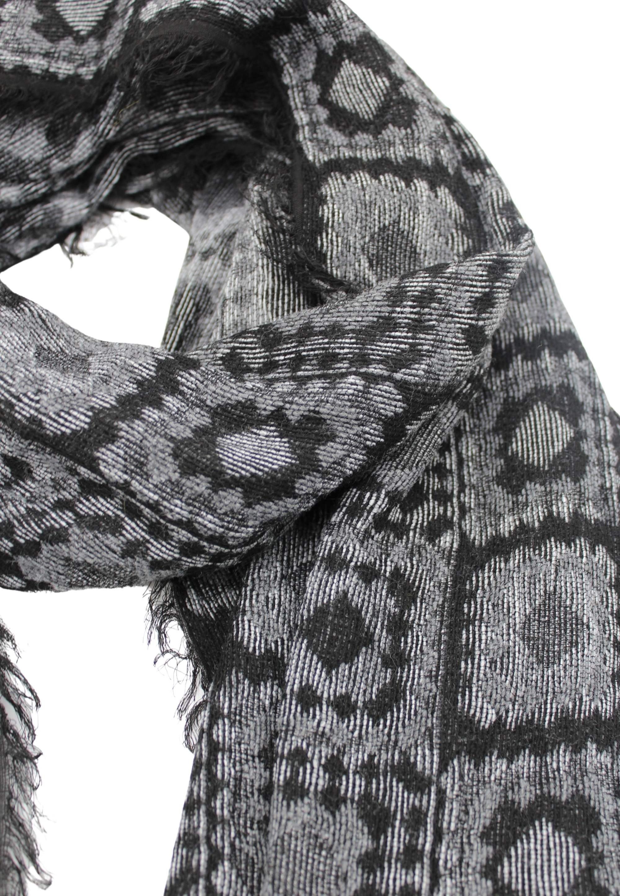 leslii Modeschal, schwarz-grau mit ausgefallenem Kachel-Muster