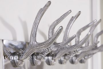 riess-ambiente Wandgarderobe DEER 50cm silber (1 St), Metall · Modern Design · Kleiderhaken · Hirschgeweih