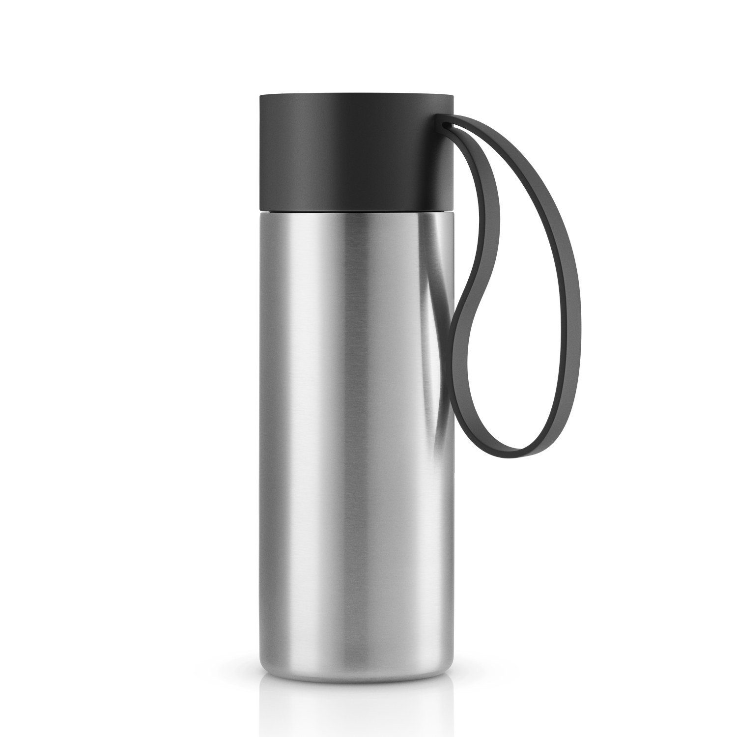 Eva Solo Thermobecher To Go Cup Black, Edelstahl, Silikon, Kunststoff