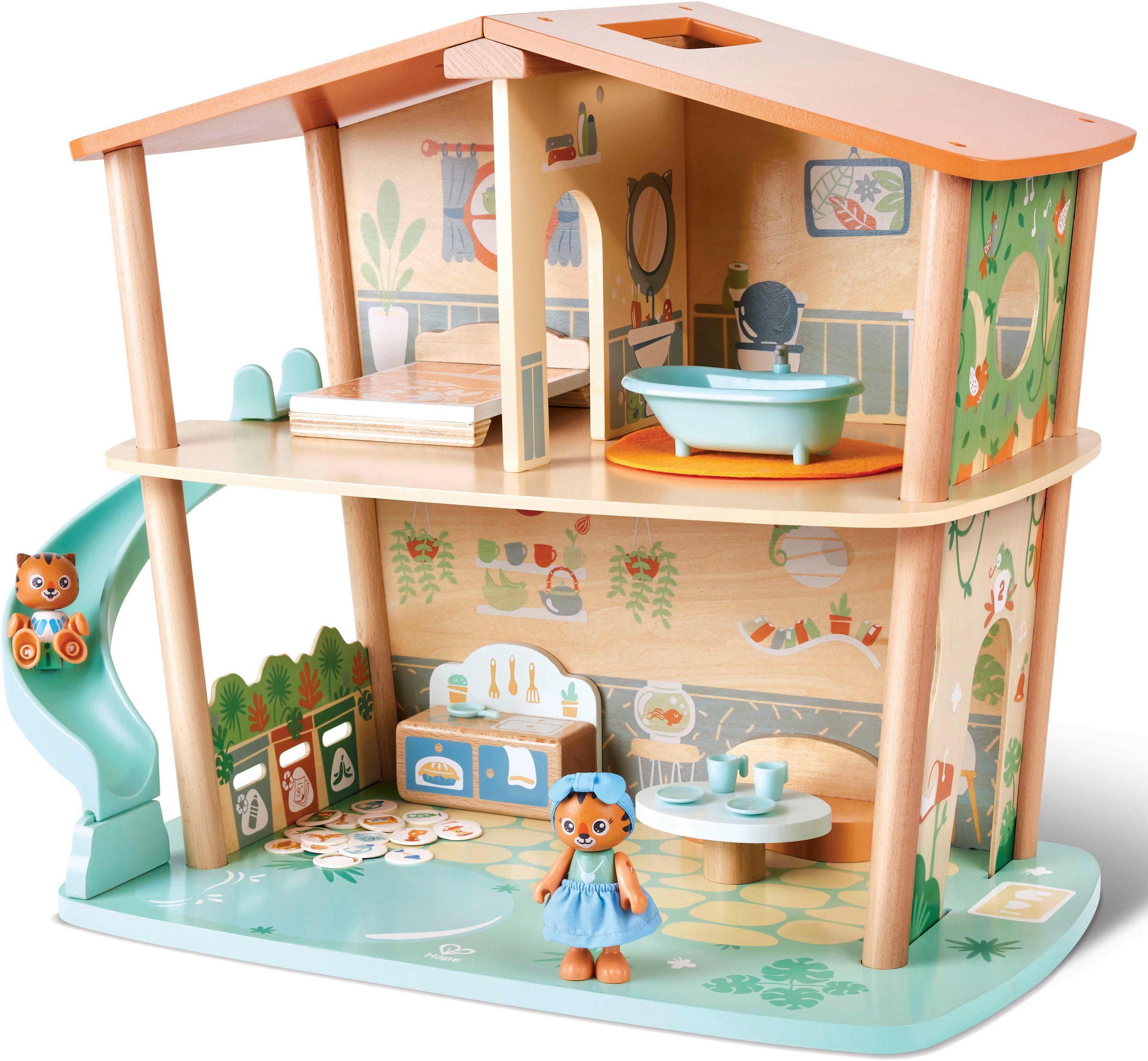 Hape Puppenhaus Green Planet Explorers, Das Urwaldhaus der Tiger, FSC®- schützt Wald - weltweit