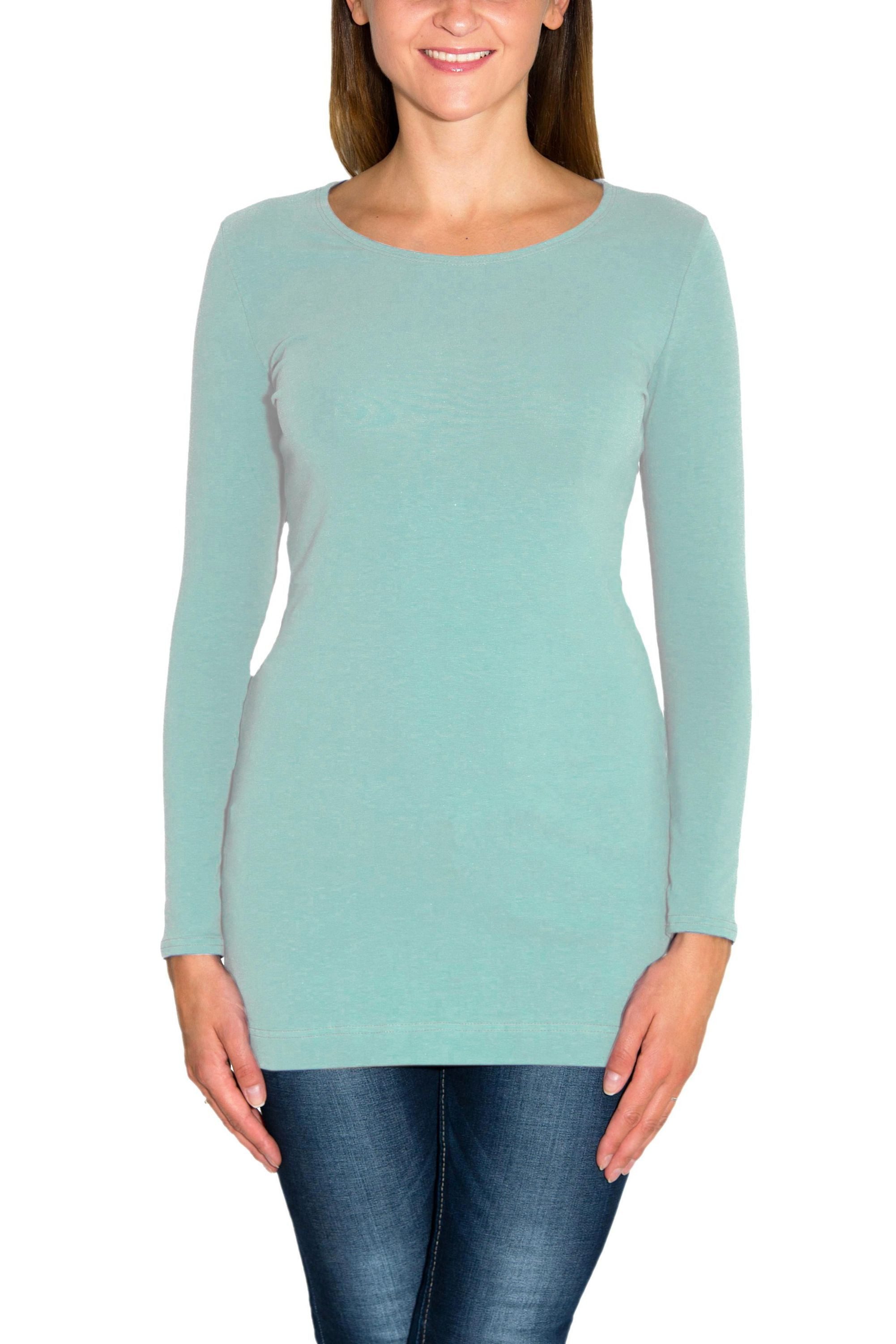 Alkato Langarmshirt Alkato Damen Langarm Longshirt günstig online kaufen