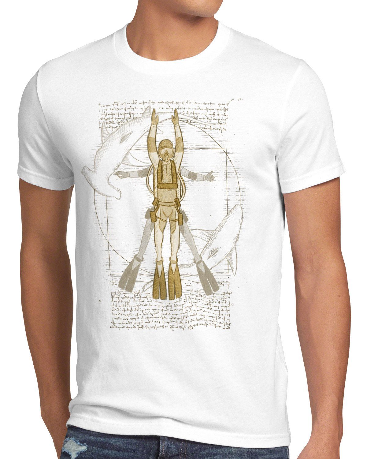 style3 T-Shirt Vitruvianischer Taucher flossen scuba schnorcheln tauchen un günstig online kaufen