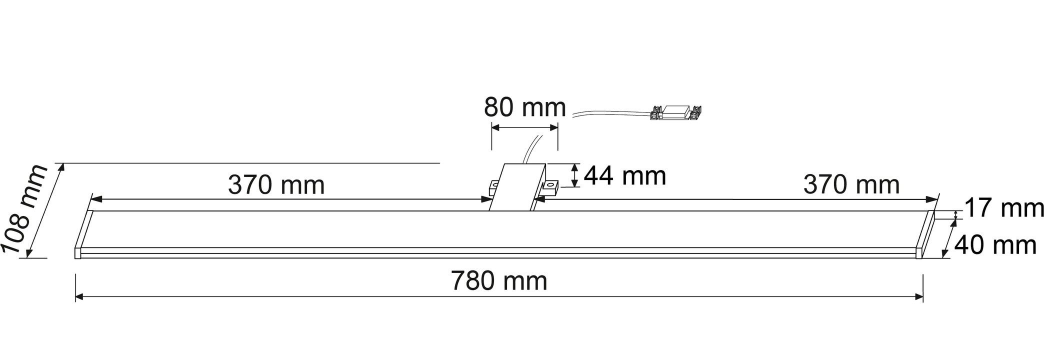 SEBSON Spiegelleuchte LED Spiegellampe Bad 80cm IP44 15W 1100lm 4000K 230V 780x108x44mm, LED integriert, neutralweiß, Aufbauleuchte + Klemmleuchte, 110° Abstrah – Bild 4 von 5