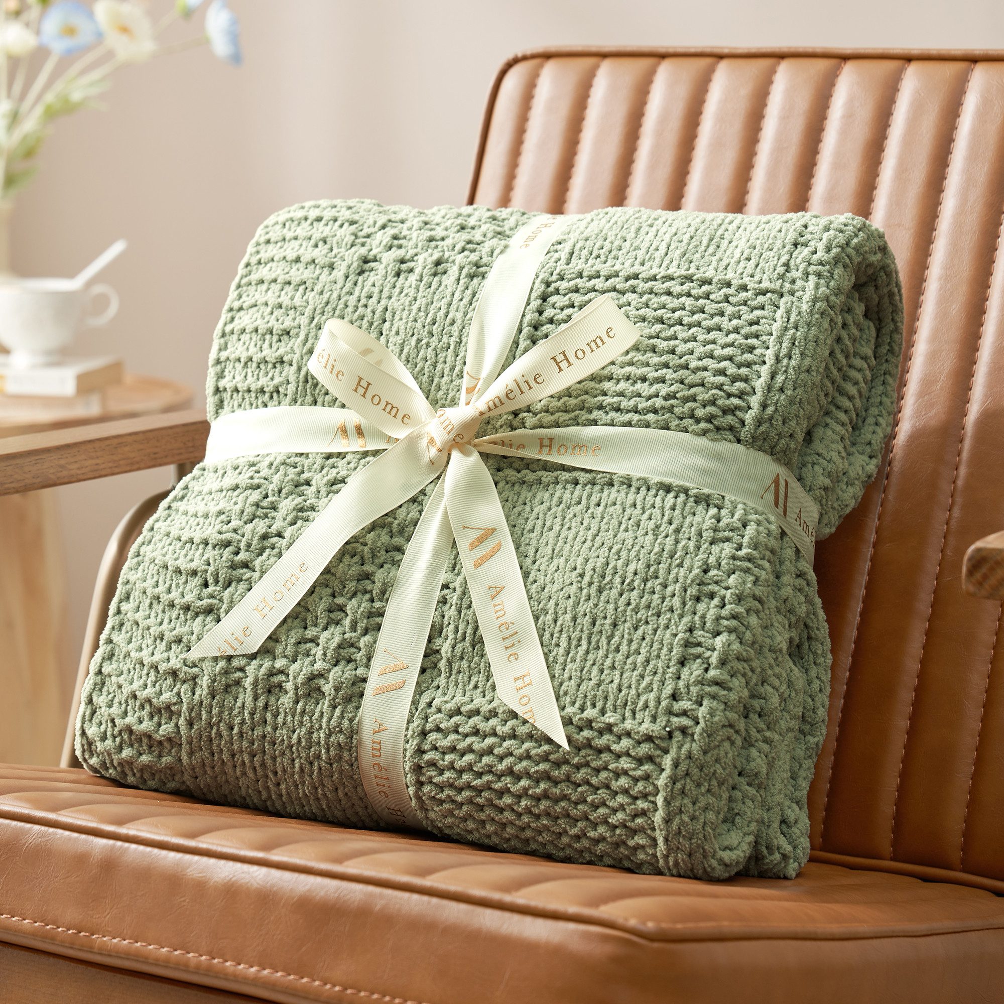 Amélie Home Tagesdecke Karierte Chenille Decke, günstig online kaufen