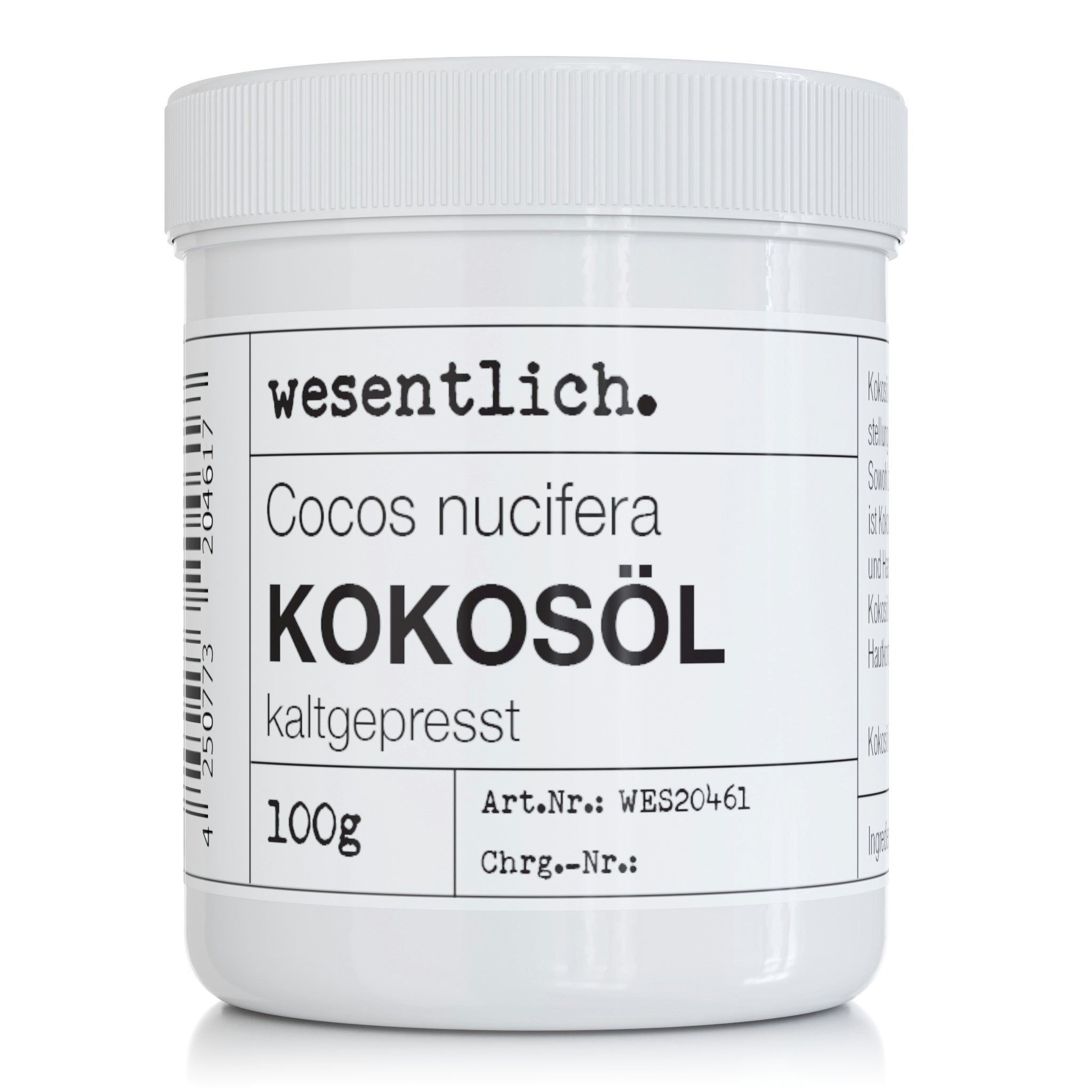 wesentlich. Kokosöl Körperöl kaltgepresst 100g