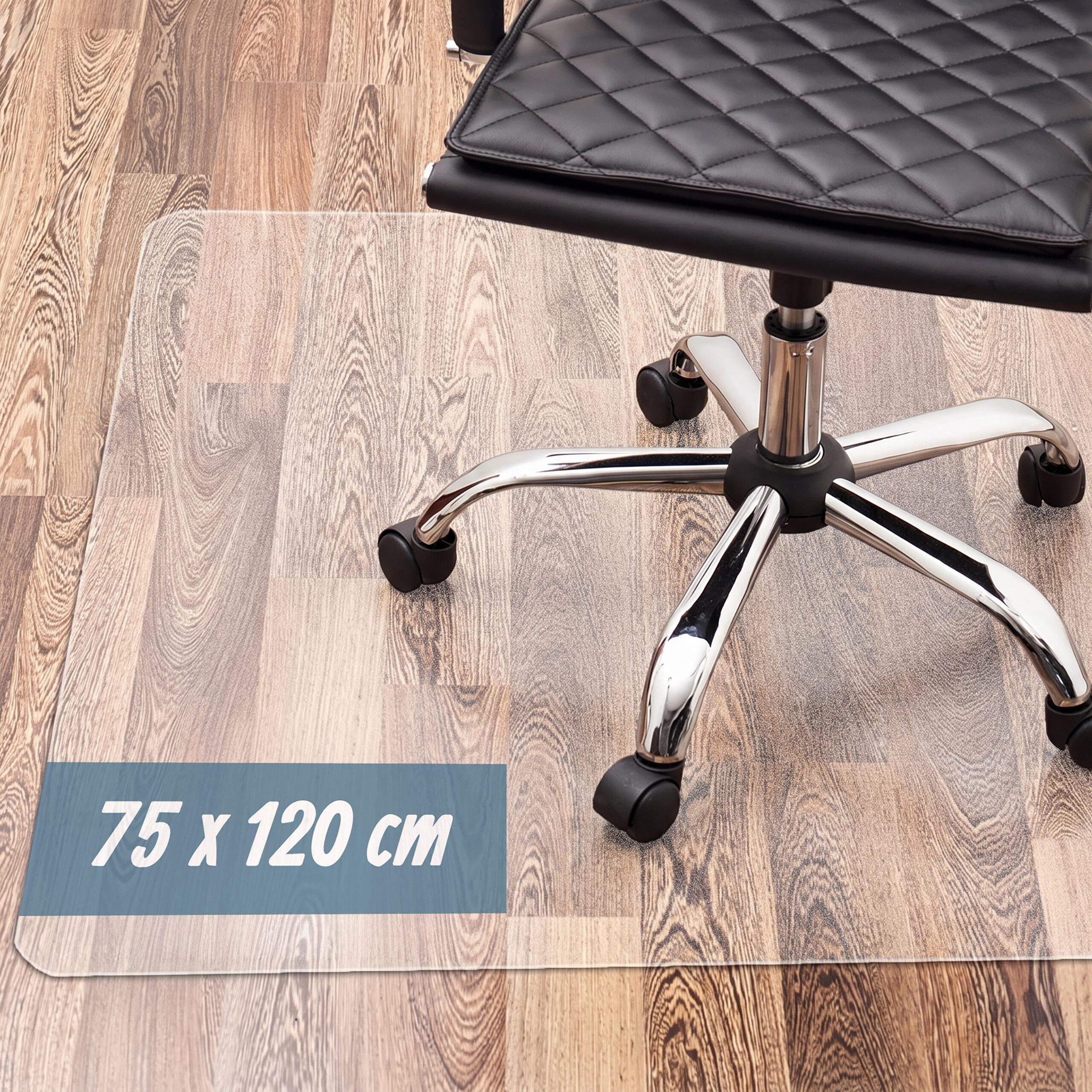relaxdays Bodenschutzmatte Bürostuhl transparent, 1-St., 75 x 120 cm