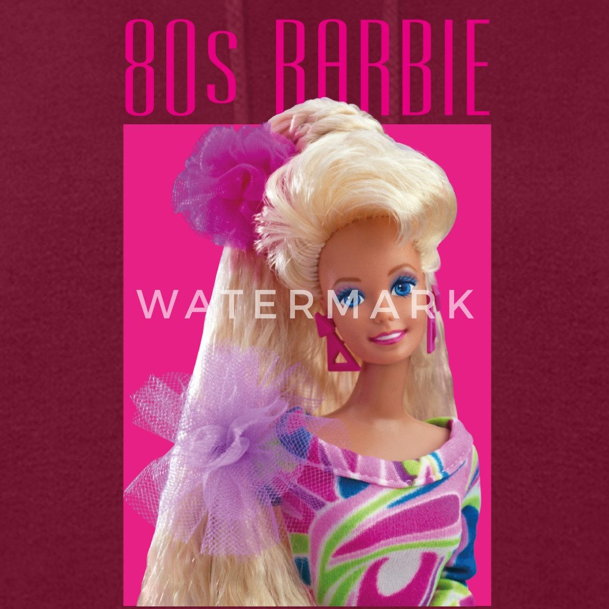 Spreadshirt Hoodie Barbie Porträt Charakter 80er Barbie 80er Jahre Damen Hoodie (1-tlg)