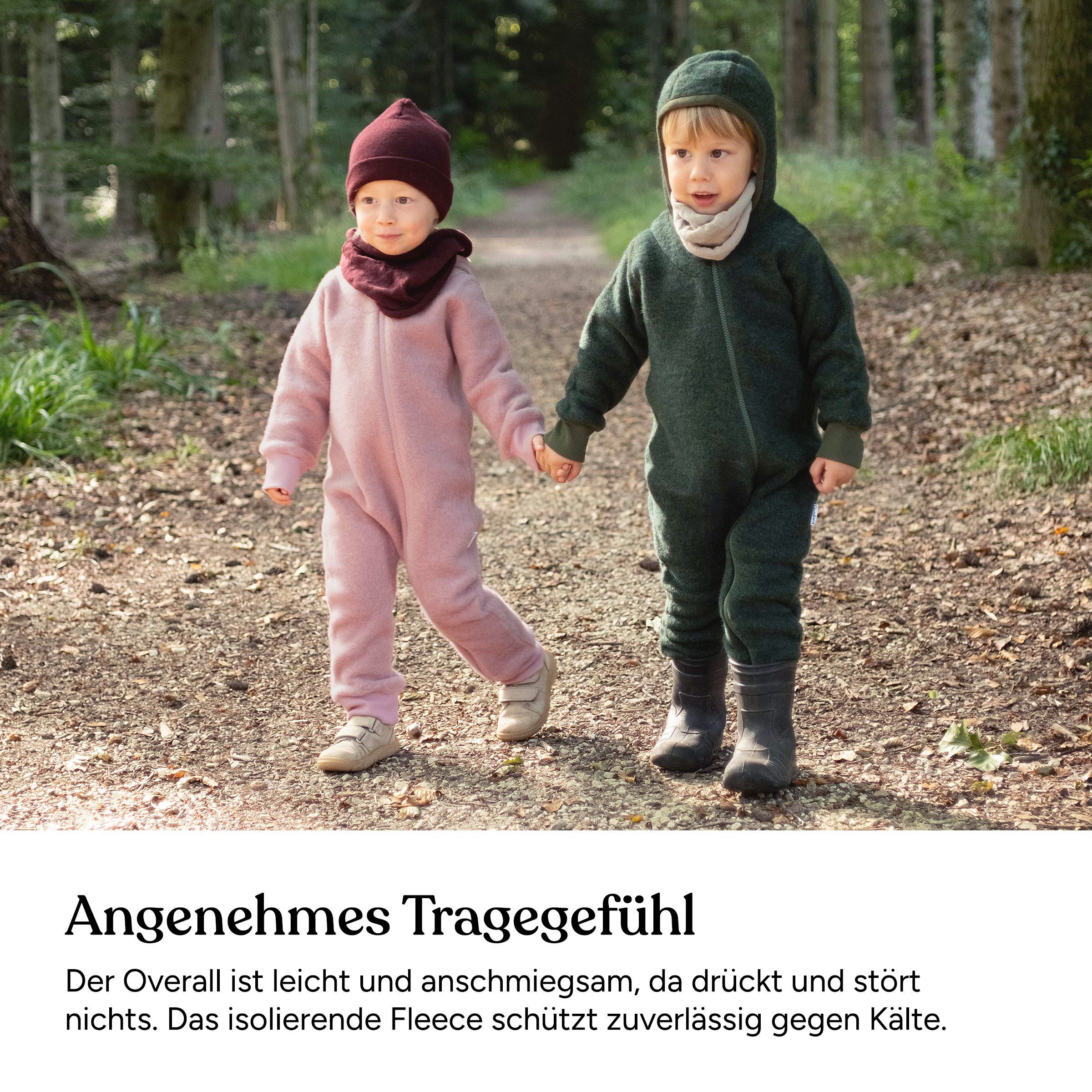 Ehrenkind Fleeceoverall mit Kapuze, Wollfleece aus feinster Merinowolle (100% Bio-Merinowolle, Atmungsaktiv & temperaturausgleichend) Wollfleece-Overall