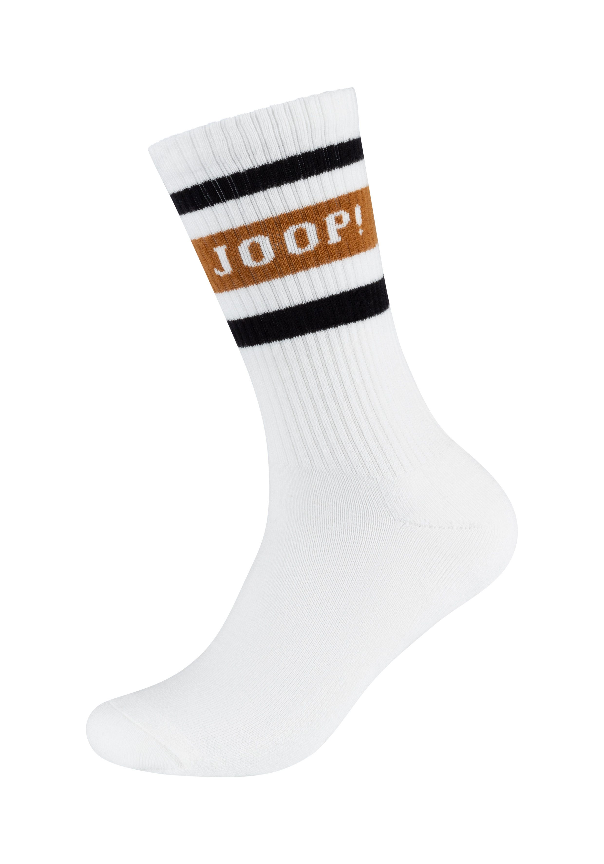 JOOP! Tennissocken premium essentials (2 Paar) am Bund mit Logoschriftzug