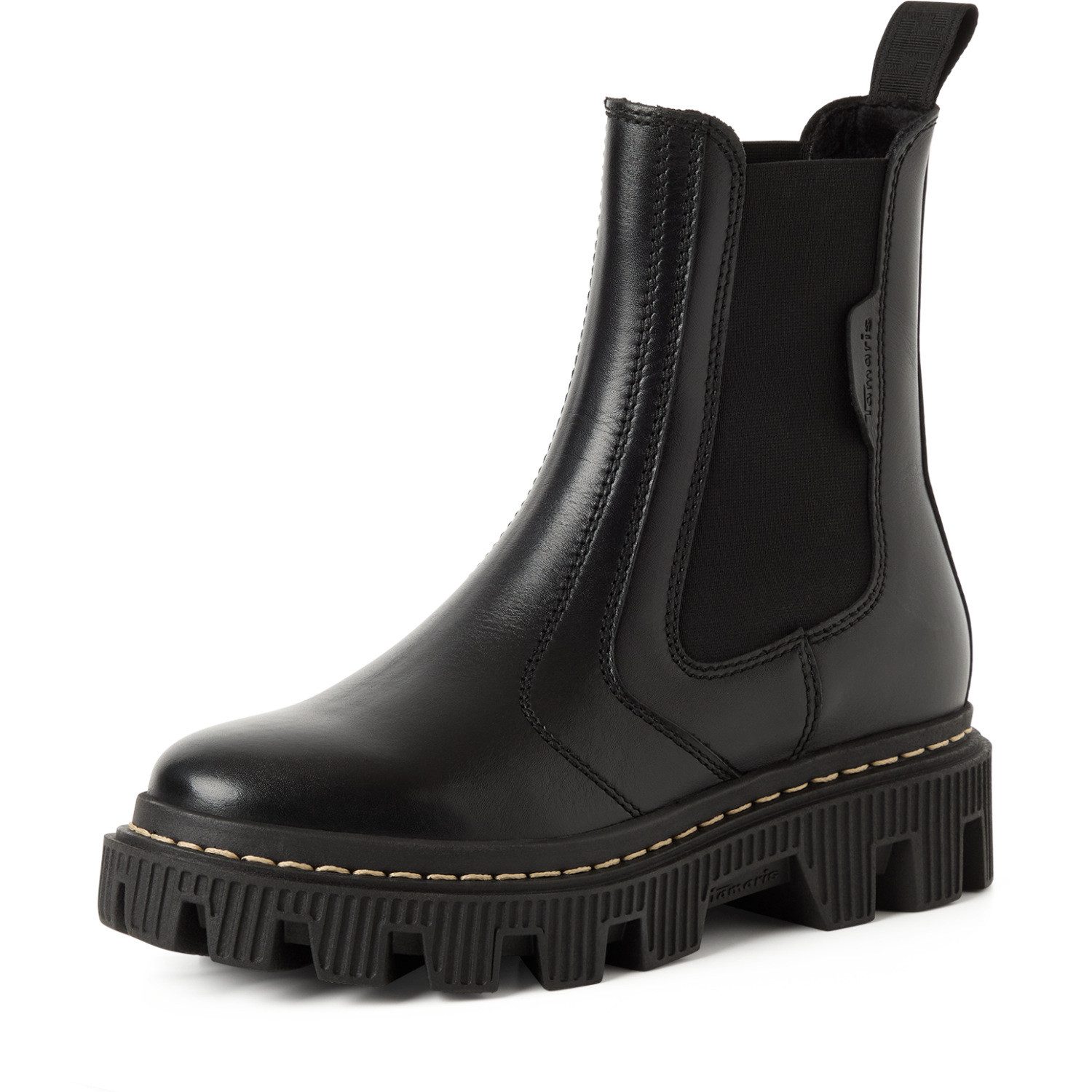 Tamaris Chelseaboots Blockabsatz, Stiefelette mit Kontrast-Rahmennaht