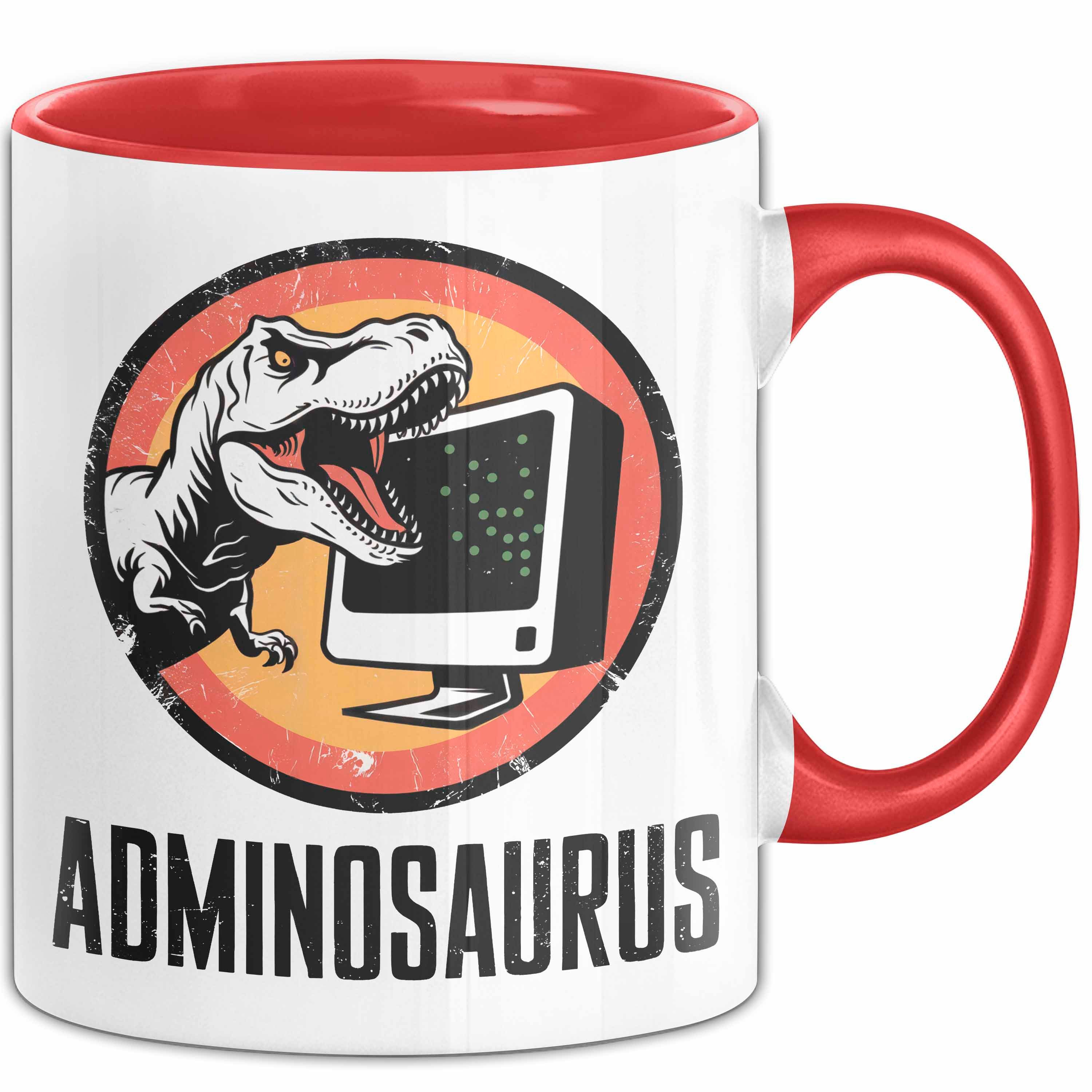 Tasse IT Informatiker Nerd Tasse Geschenk Adminosaurus Spruch