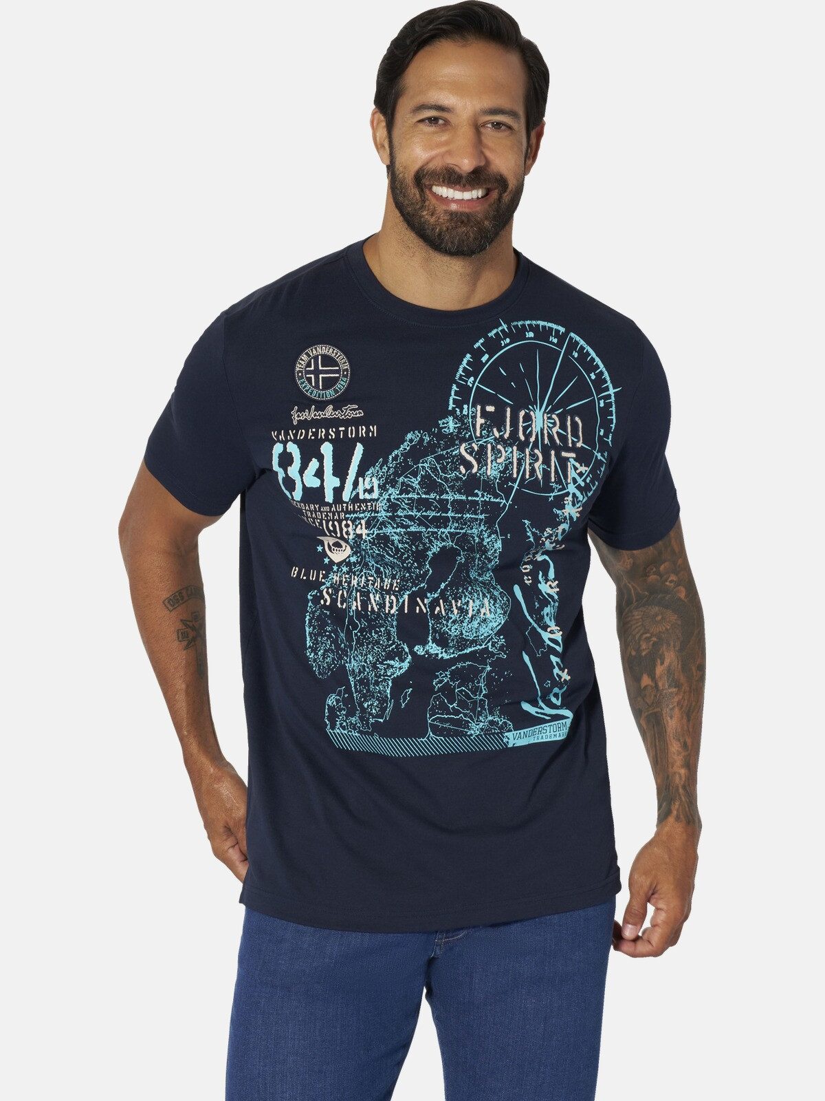 Jan Vanderstorm T-Shirt DOMINIK mit großem nordischen Print günstig online kaufen