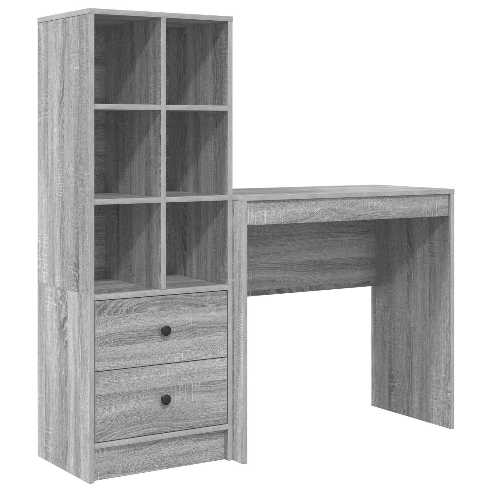 vidaXL Sideboard Schreibtisch mit Stauraum Grau günstig online kaufen