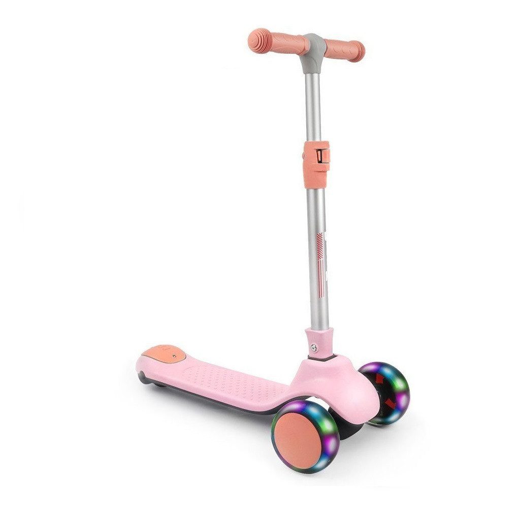 Dreiradscooter Kinder Scooter mit höhenverstellbarem Lenker und LED-Rädern, faltbarer