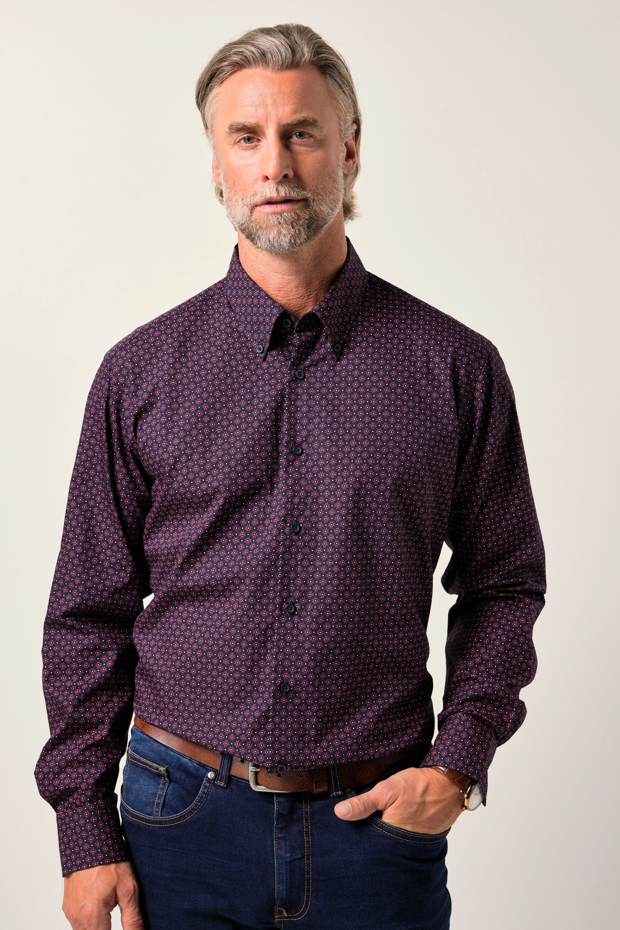 Boston Park Businesshemd Boston Park Hemd Langarm Minimalmuster Comfort Fit günstig online kaufen