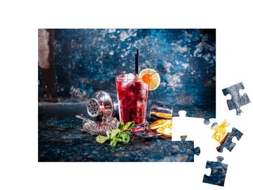 puzzleYOU Puzzle Cocktail mit Limette und Minze garniert, 48 Puzzleteile, puzzleYOU-Kollektionen Cocktails