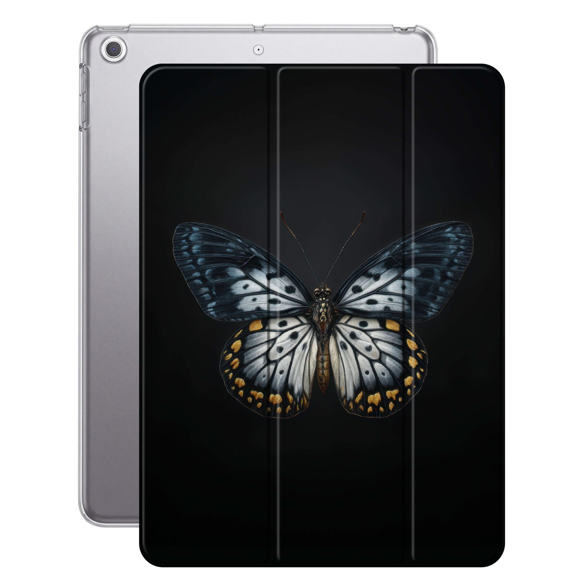 OnlyWow Tablet-Hülle Apple iPad Air (2013) Schmetterling - Monochrom - Balance, Smart Cover, Schutzhülle, mit Standfunktion, Bunt