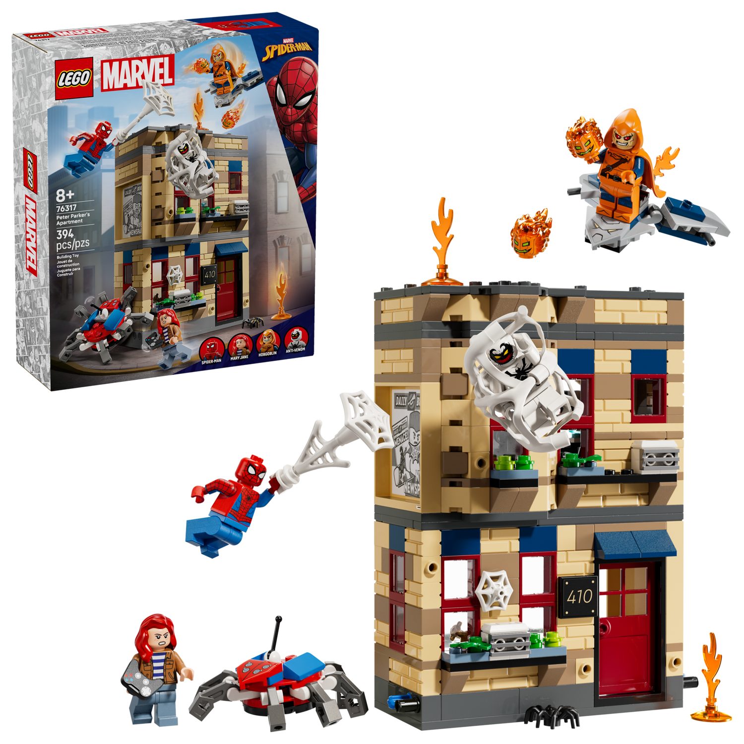 LEGO® Marvel 76317 Peter Parkers Wohnung Spielbausteine, (Set, 394 St., Set)