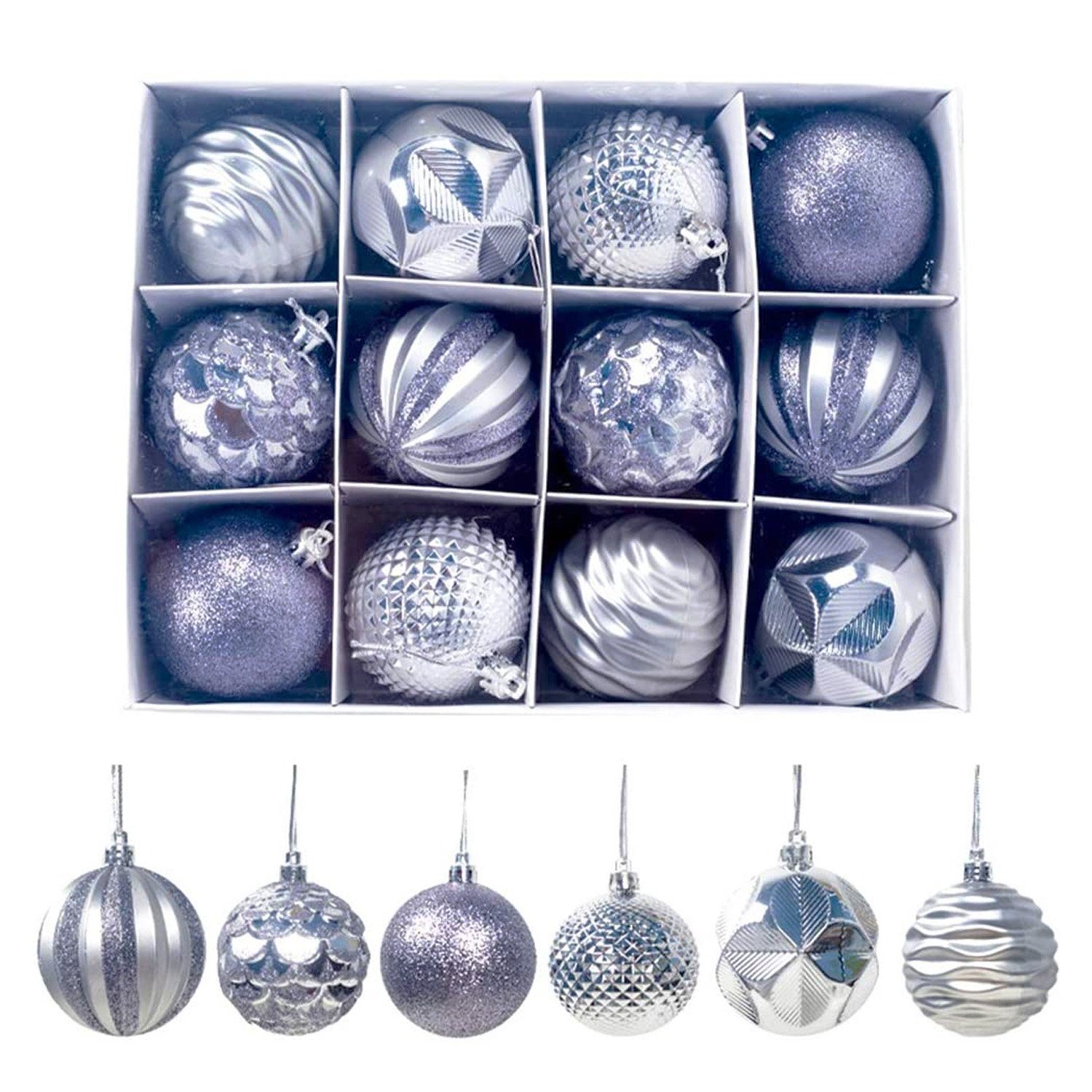 Weihnachtsbaumkugel 12 Stück Christbaumkugeln, Weihnachtskugeln Dekoration Weihnachtsbaum