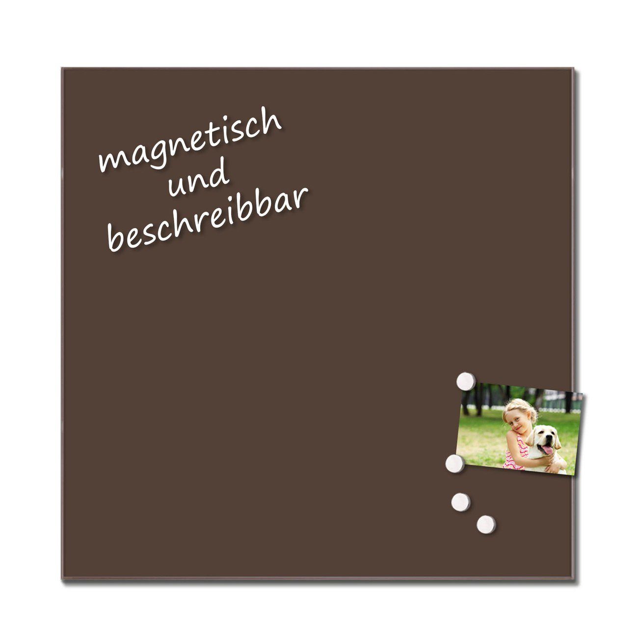 banjado Wandtafel Glas Schokobraun, (gehärtetes Magnete Glas, inklusive) 4