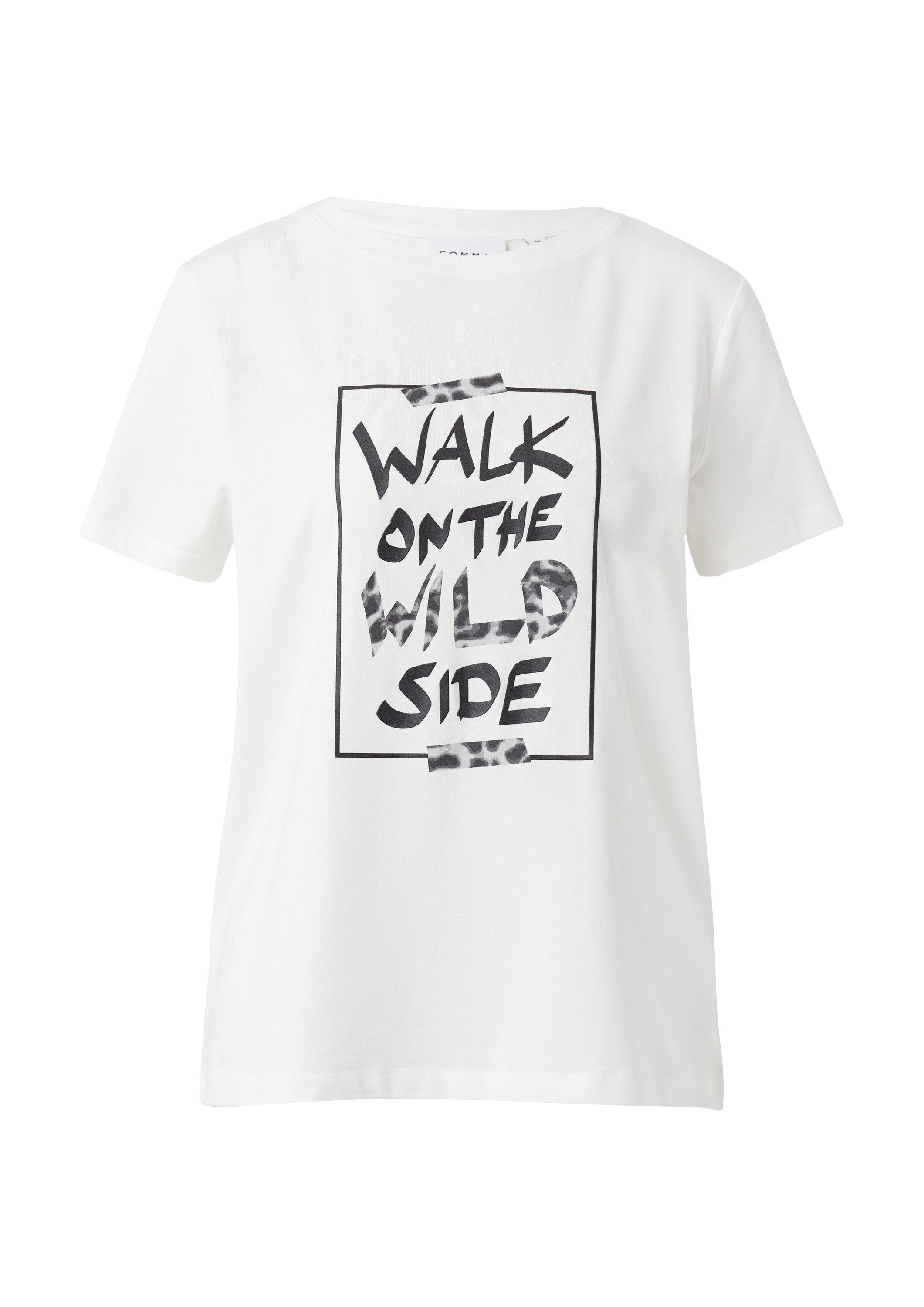 comma Kurzarmshirt T-Shirt T-Shirt aus Baumwollmix mit Frontprint günstig online kaufen